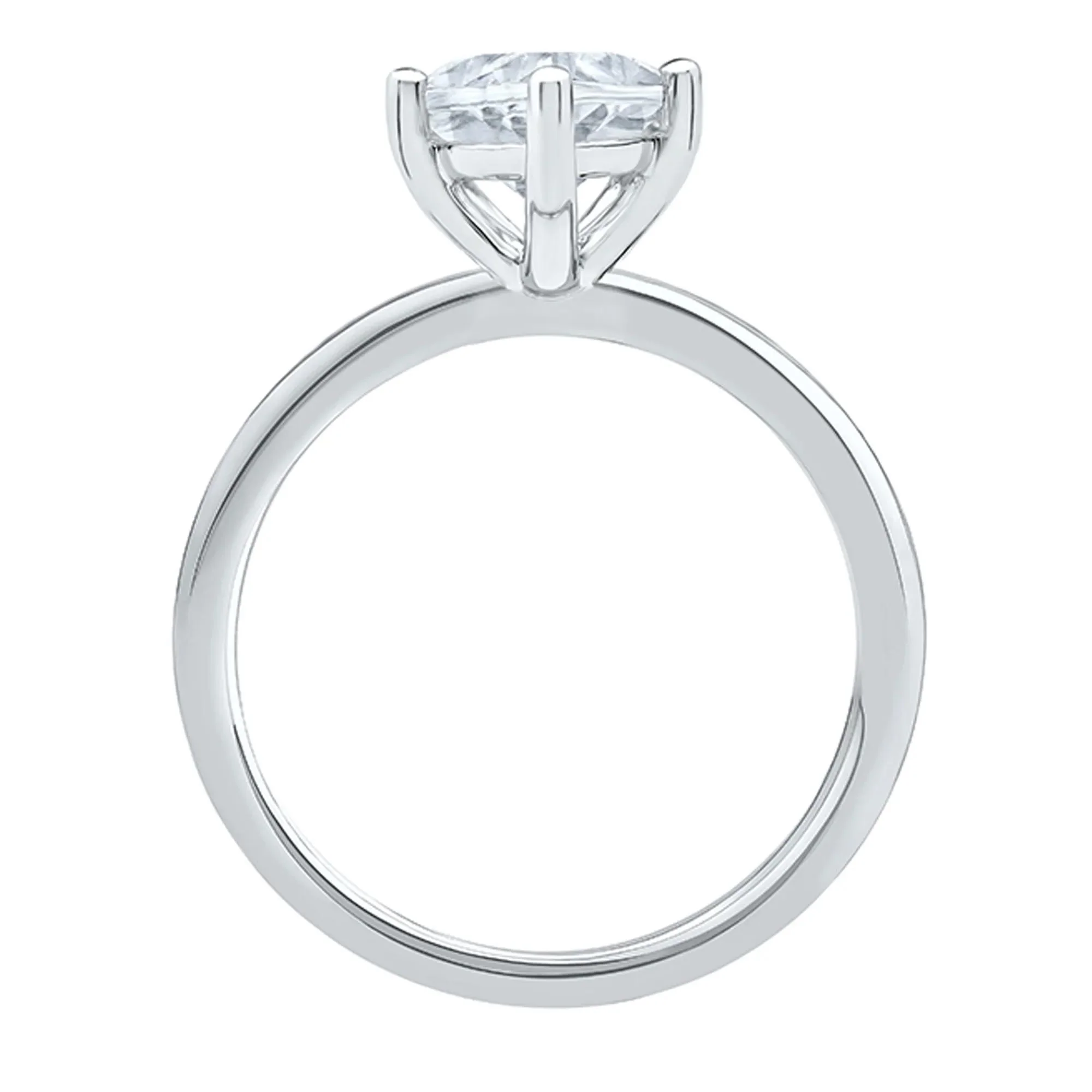Lab Grown Diamond Pear-Shaped Solitaire Engagement Ring Platinum (3 CT.) White Size 6 2mm - Image 2