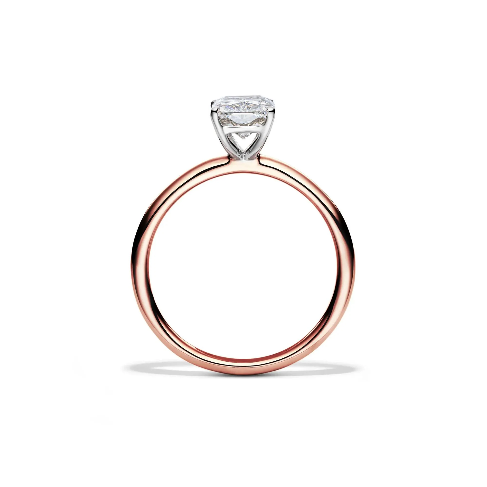 Lab Grown Diamond Radiant-Cut Solitaire Ring 14K Rose Gold (1/2 CT.) Size 5.5 2mm - Image 2