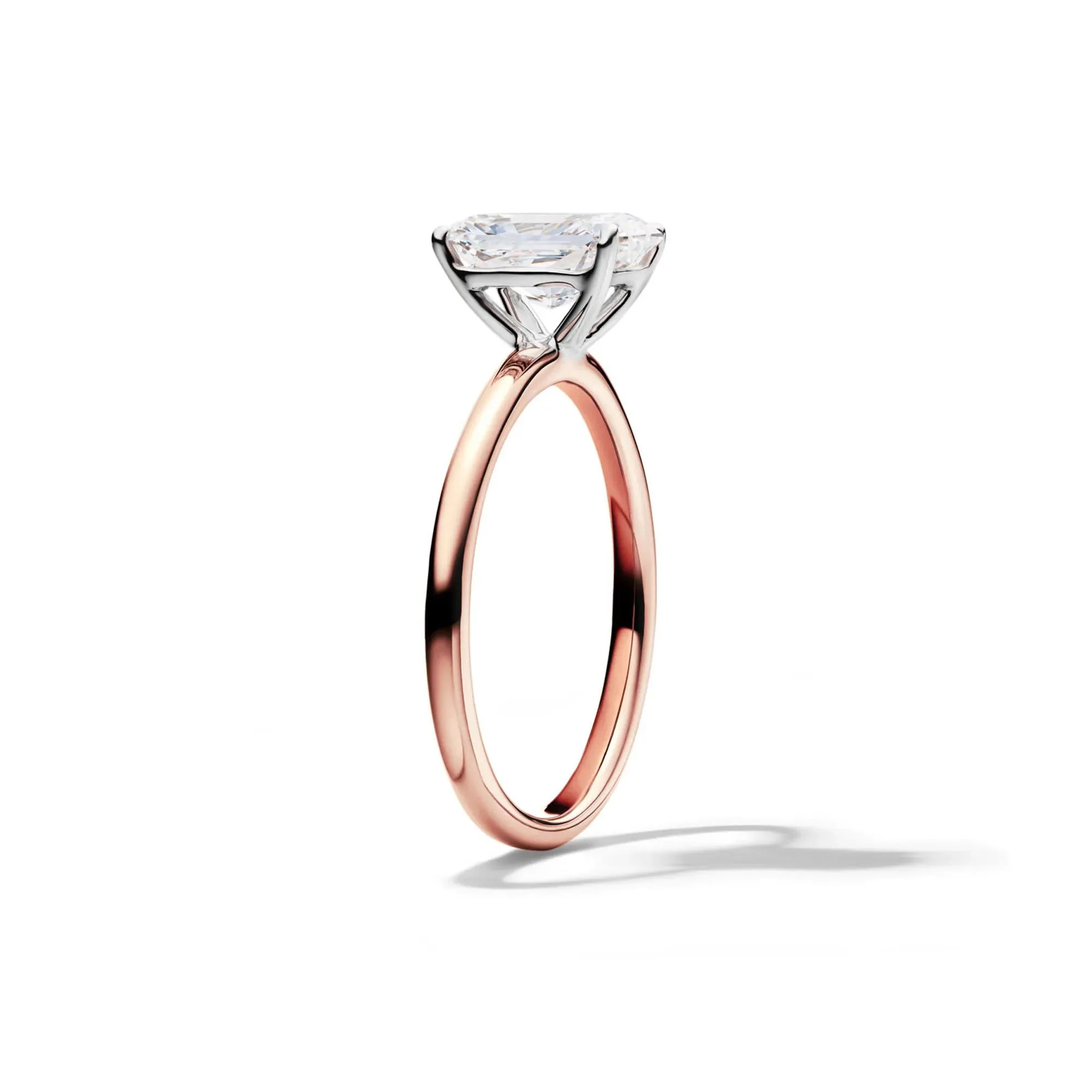 Lab Grown Diamond Radiant-Cut Solitaire Ring 14K Rose Gold (1/2 CT.) Size 5.5 2mm - Image 3