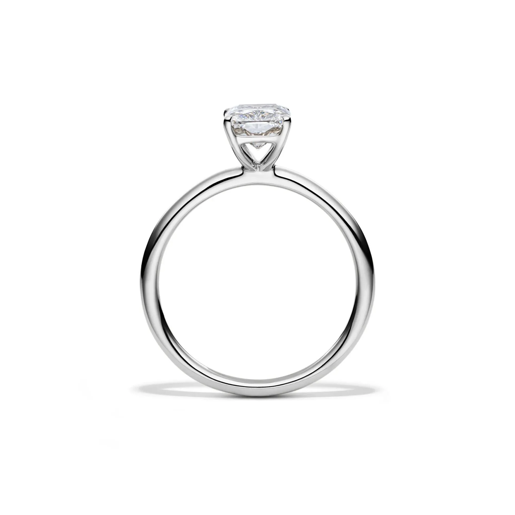 Lab Grown Diamond Radiant-Cut Solitaire Ring 14K White Gold (1/2 CT.) Size 4 2mm - Image 2