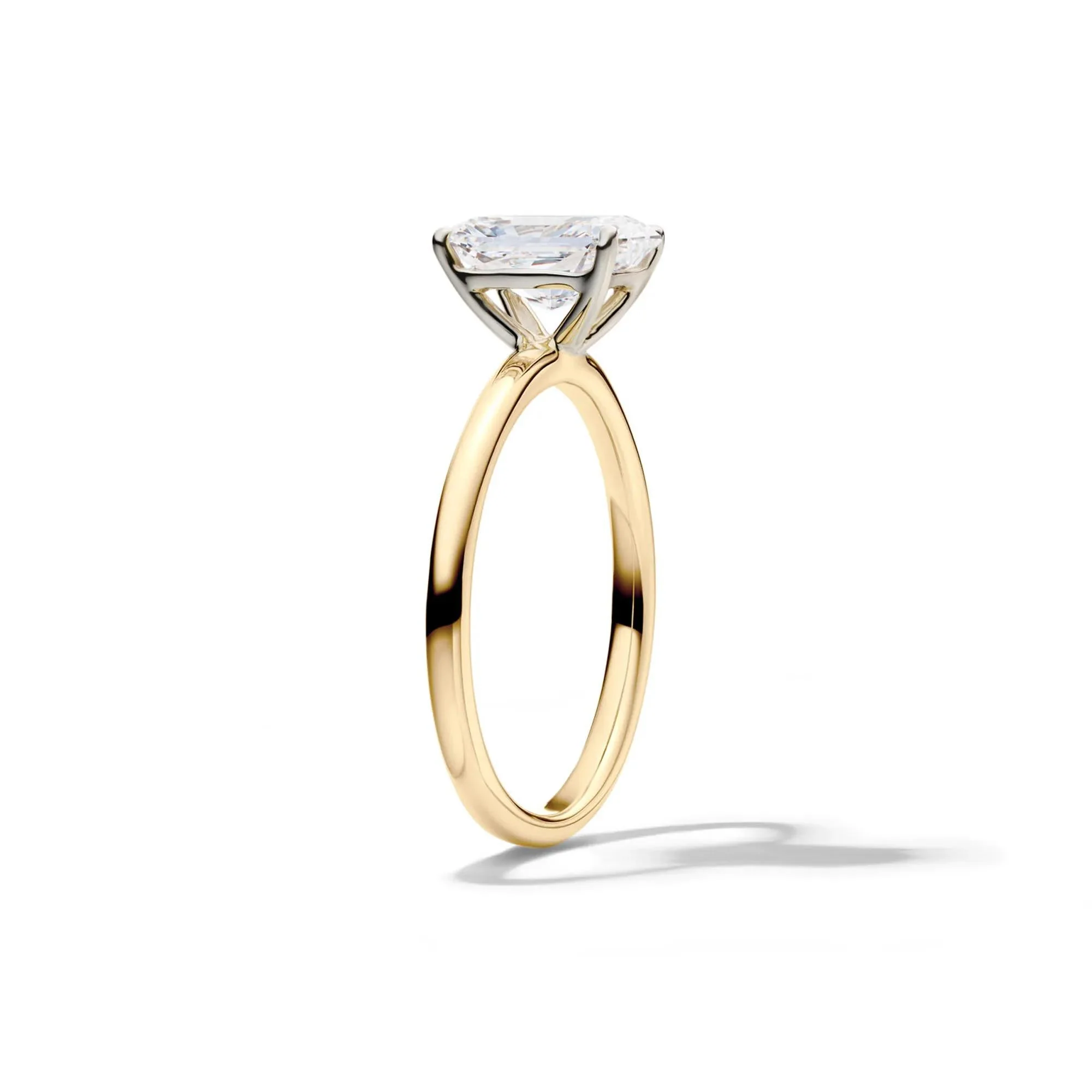 Lab Grown Diamond Radiant-Cut Solitaire Ring 14K Yellow Gold (1/2 CT.) Size 5.5 2mm - Image 3