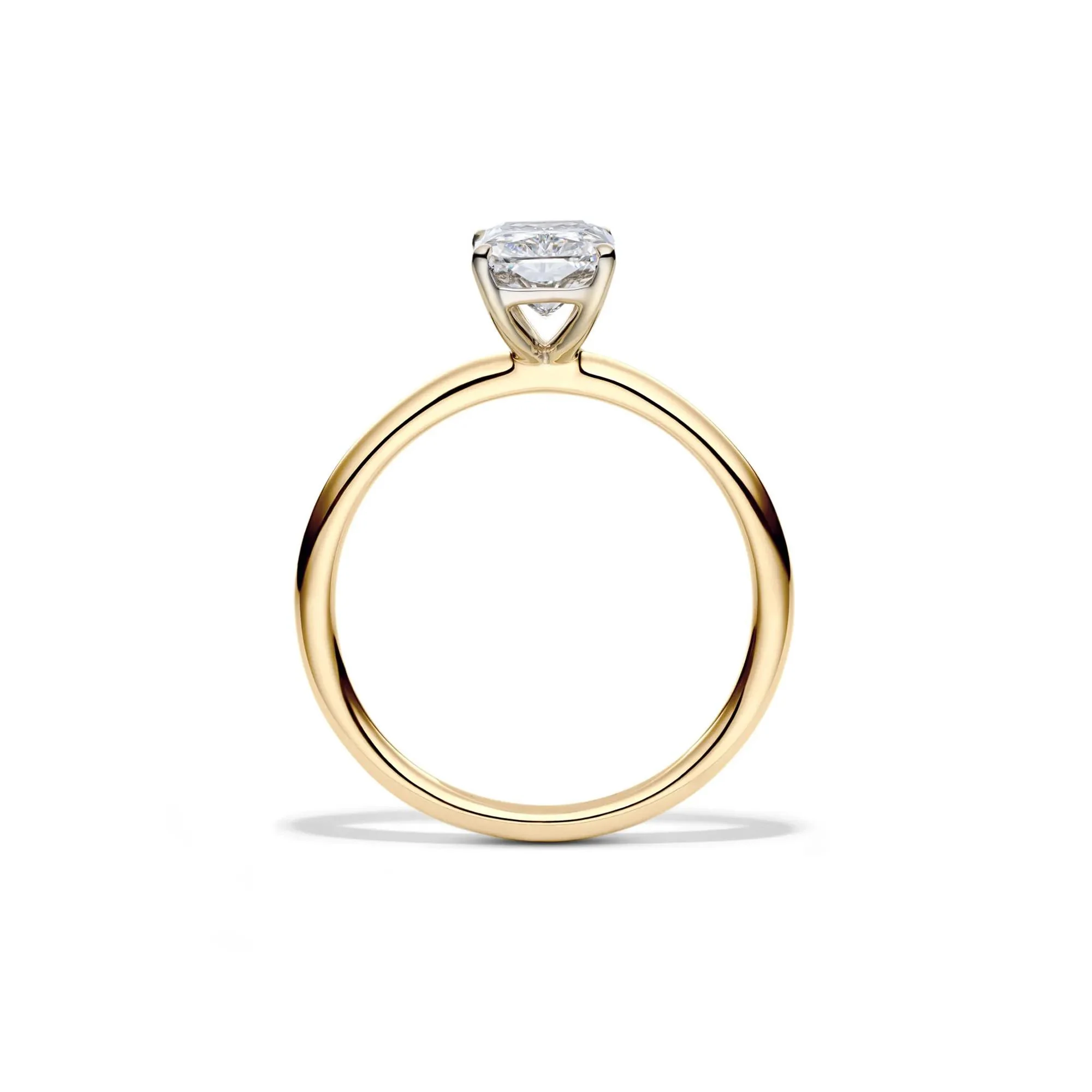 Lab Grown Diamond Radiant-Cut Solitaire Ring 14K Yellow Gold (1/2 CT.) Size 7 2mm - Image 2