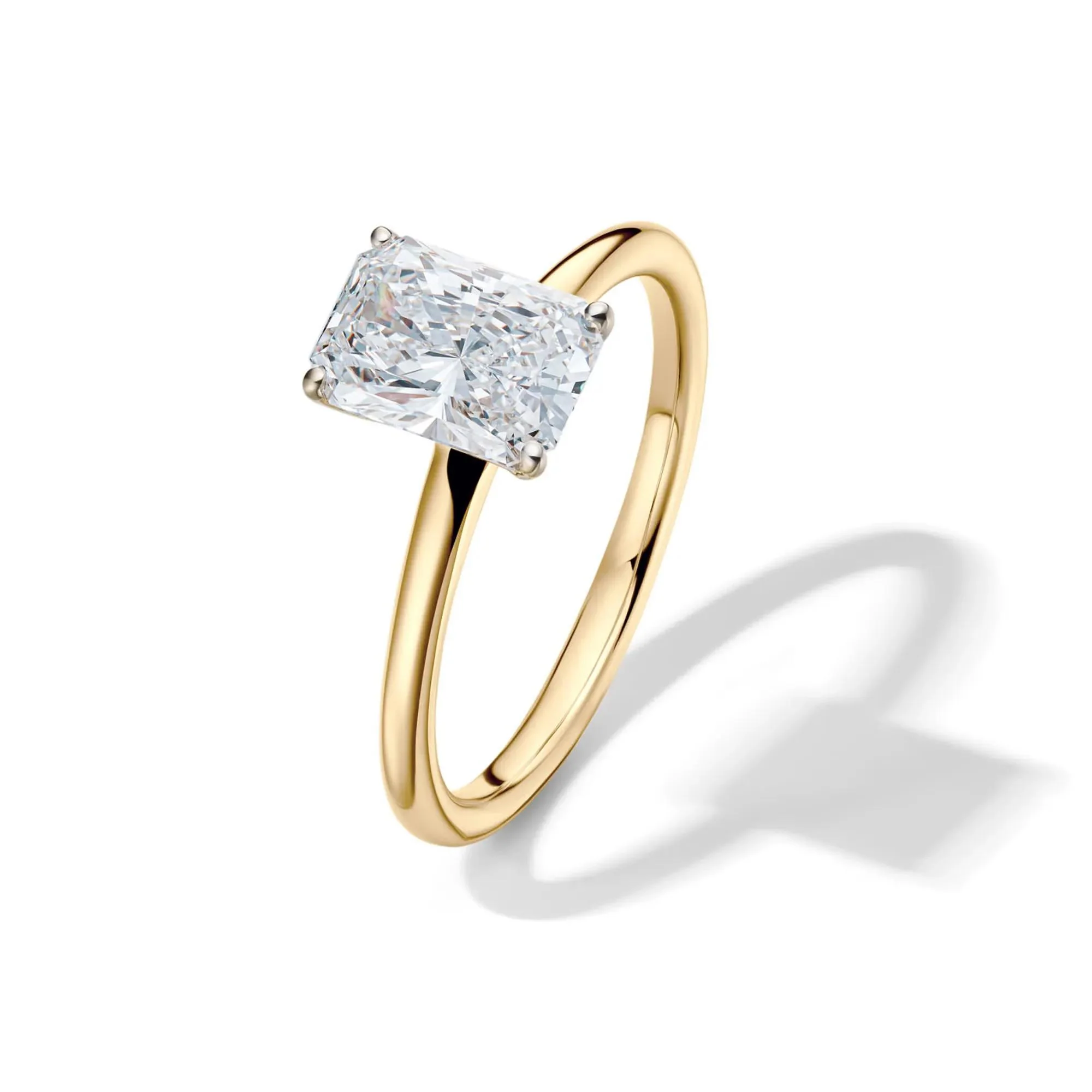 Lab Grown Diamond Radiant-Cut Solitaire Ring 14K Yellow Gold (1/2 CT.) Size 7 2mm - Image 4