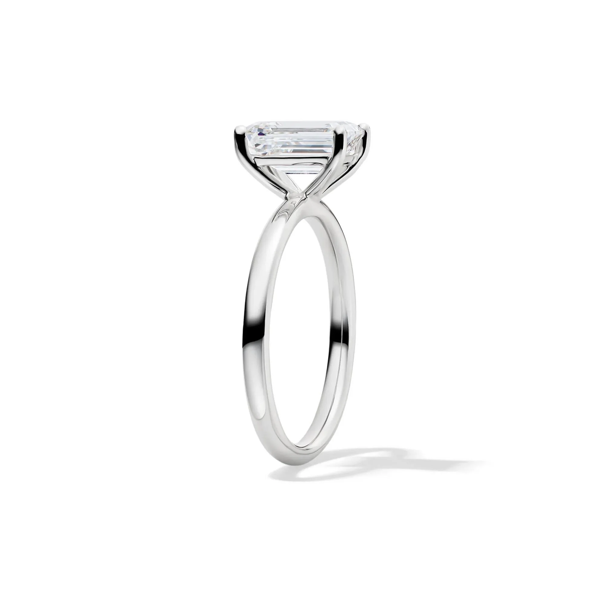 Lab Grown Diamond Emerald-Cut Solitaire Ring Platinum (2 CT.) White Size 7.5 2mm - Image 3