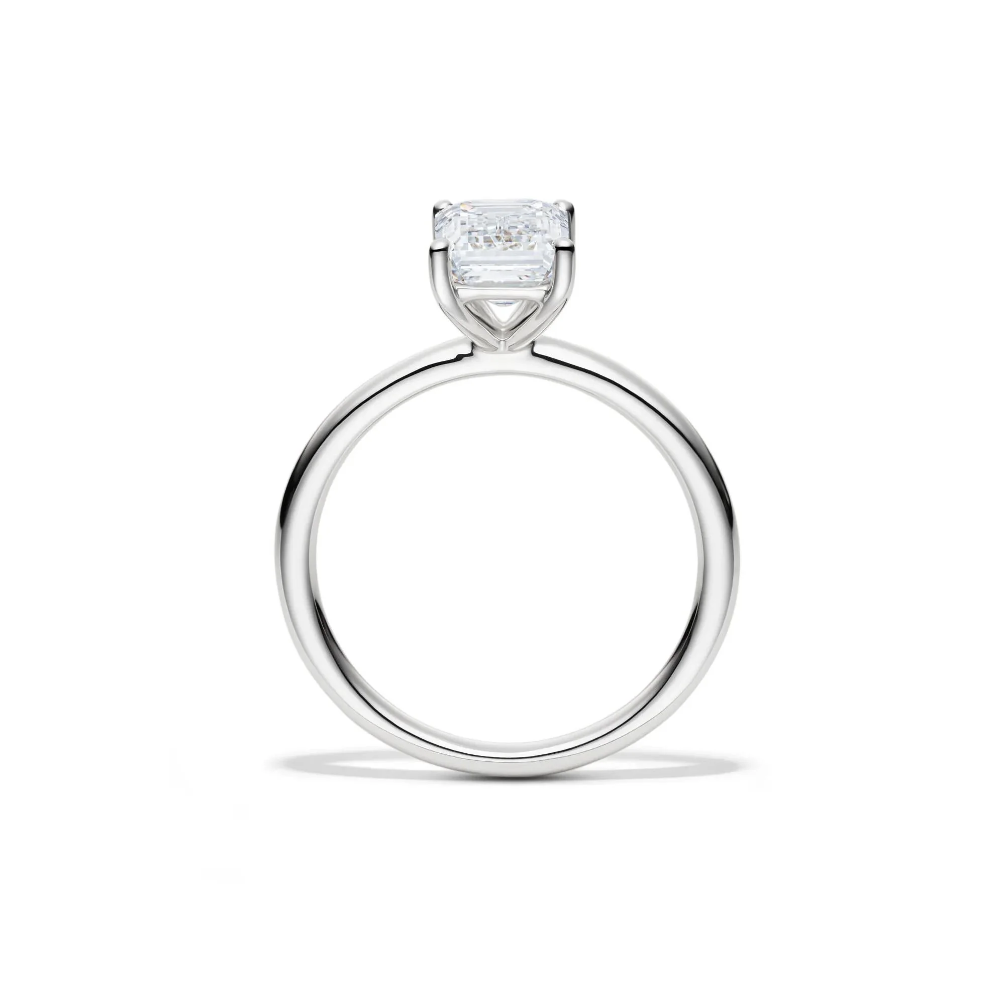 Lab Grown Diamond Emerald-Cut Solitaire Ring Platinum (2 CT.) White Size 9 2mm - Image 2