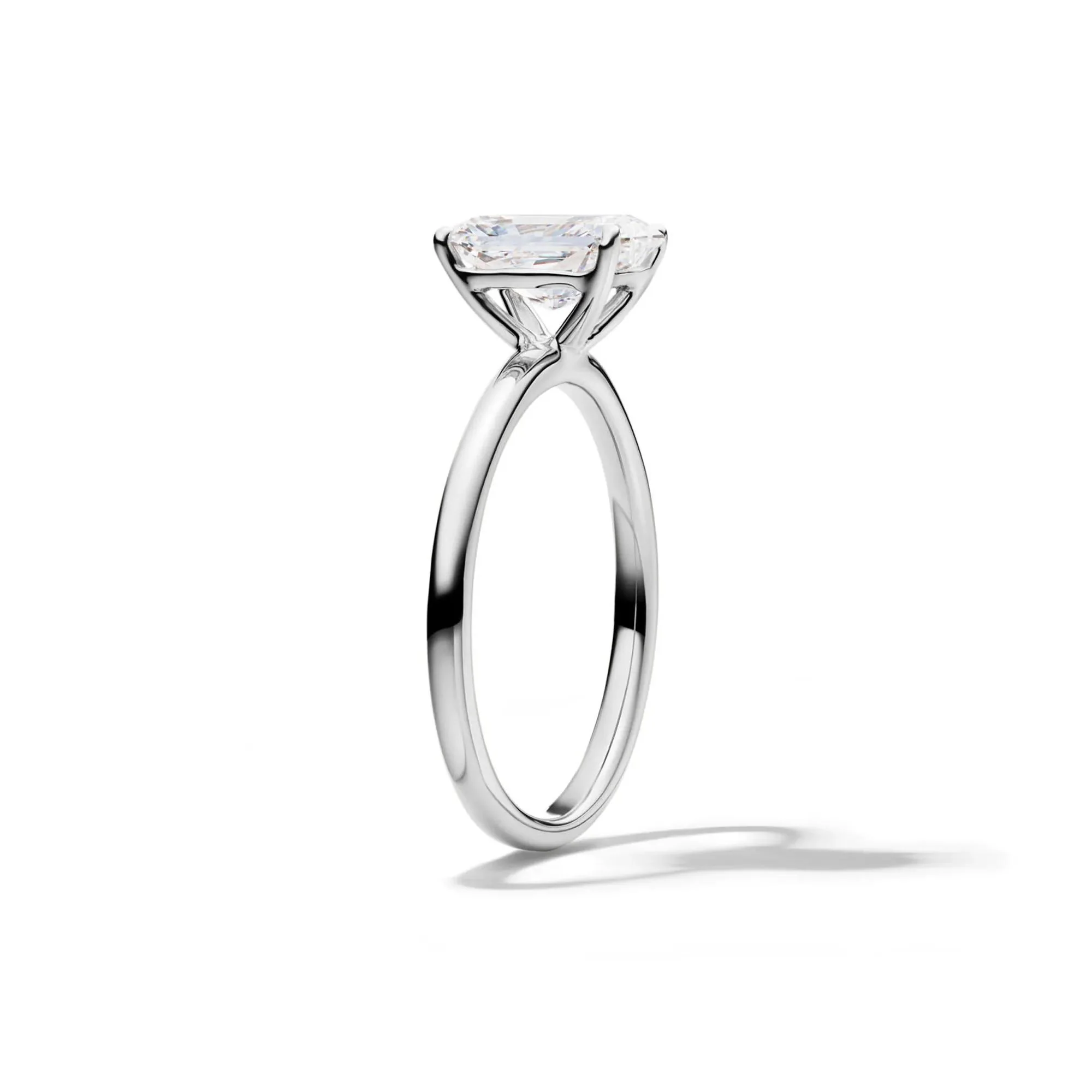 Lab Grown Diamond Radiant-Cut Solitaire Ring Platinum (1/2 CT.) White Size 4.5 2mm - Image 3