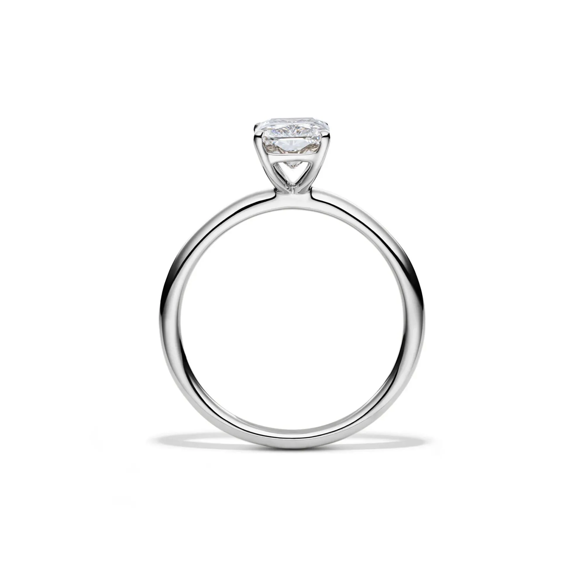 Lab Grown Diamond Radiant-Cut Solitaire Ring Platinum (1/2 CT.) White Size 5 2mm - Image 2