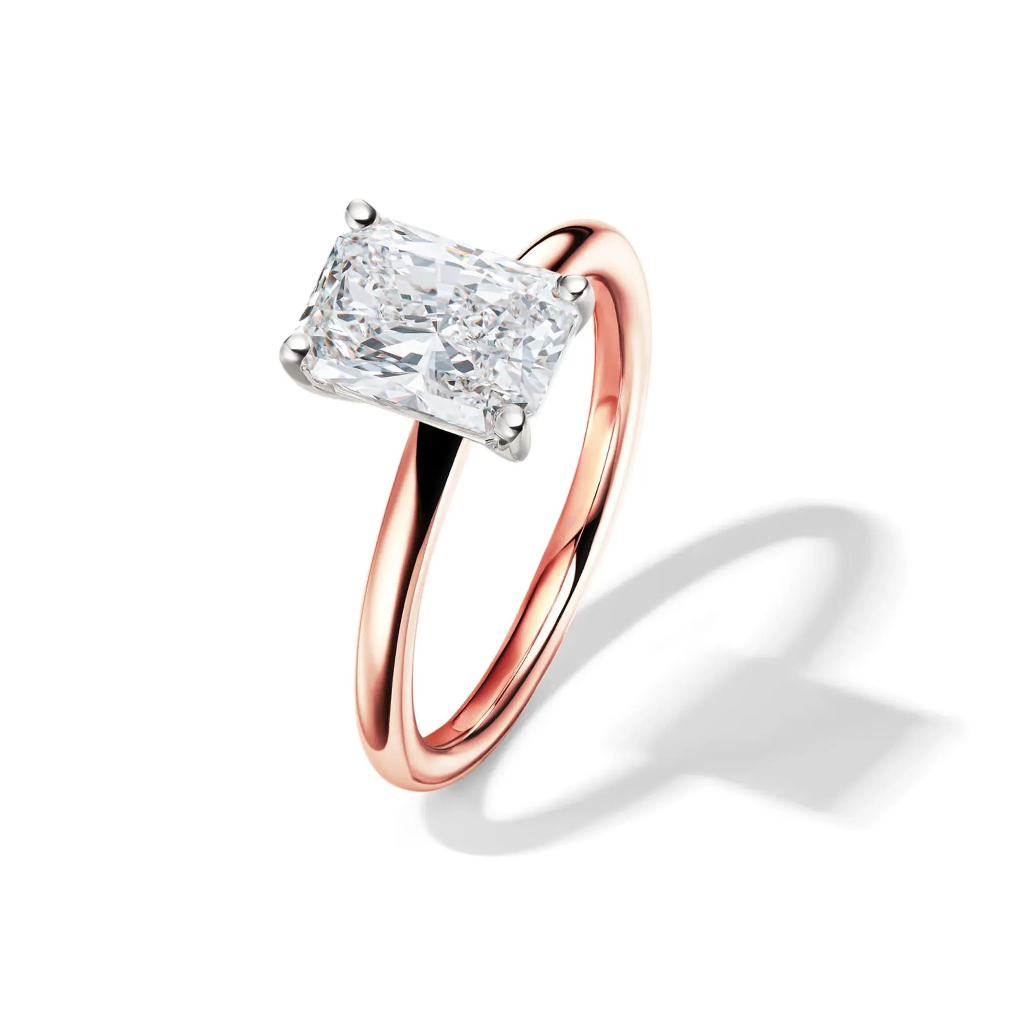 Lab Grown Diamond Radiant-Cut Solitaire Ring 14K Rose Gold (2 CT.) Size 6.5 2mm - Image 4