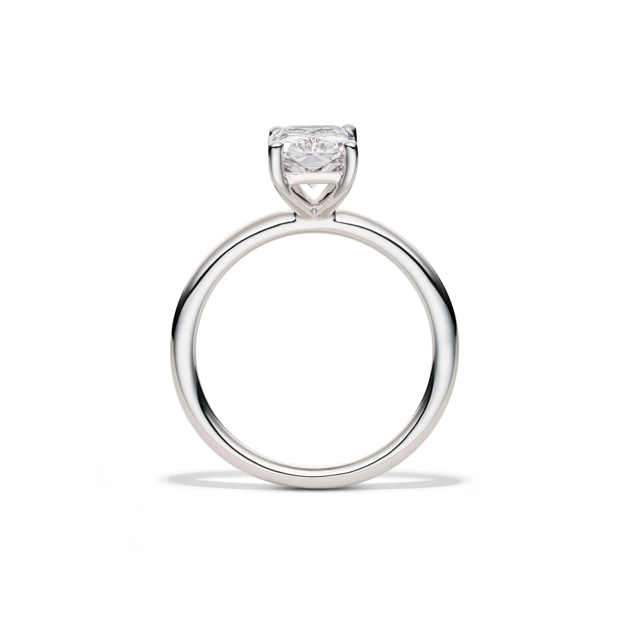 Lab Grown Diamond Radiant-Cut Solitaire Ring 14K White Gold (2 CT.) Size 6 2mm - Image 2