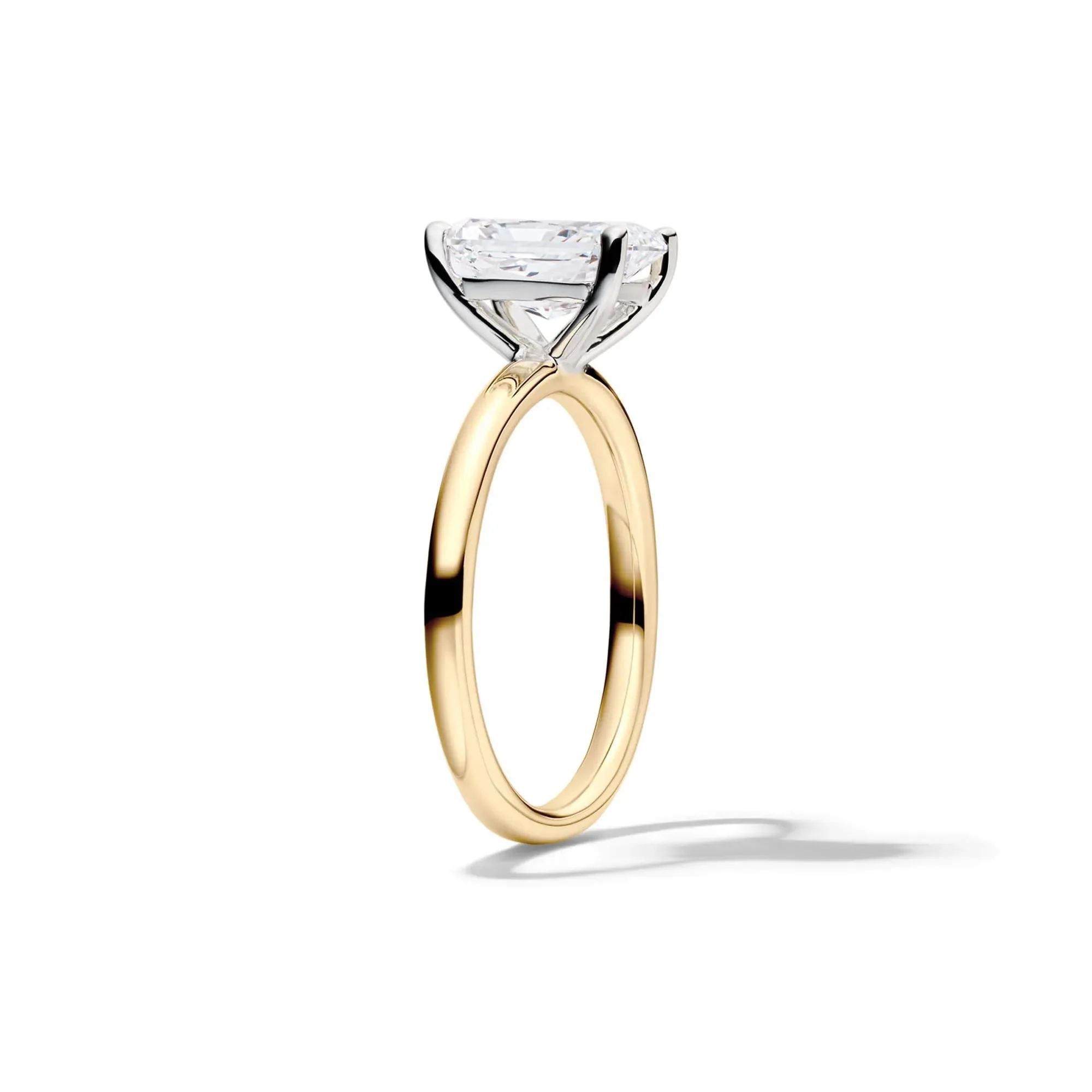 Lab Grown Diamond Radiant-Cut Solitaire Ring 14K Yellow Gold (2 CT.) Size 4.5 2mm - Image 3