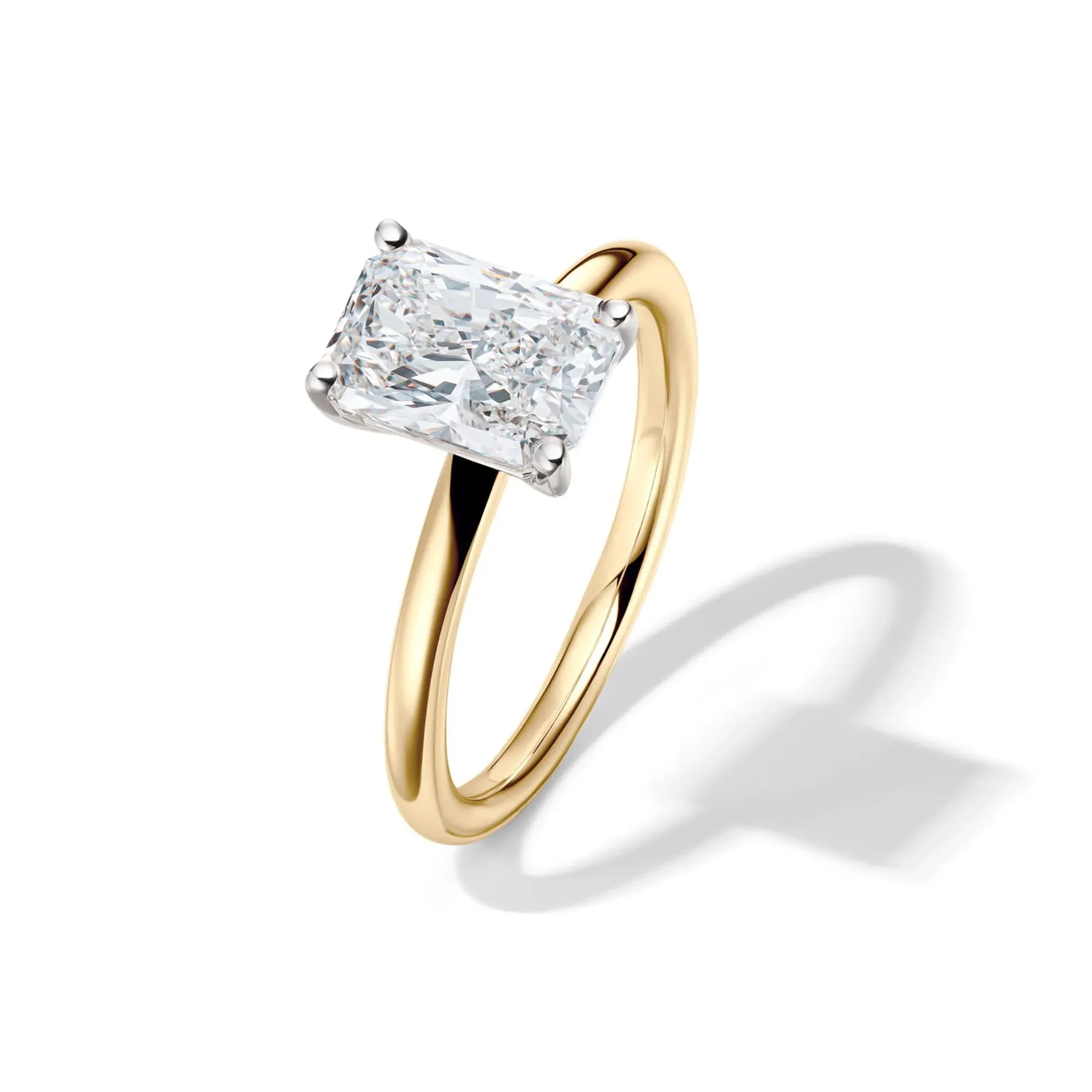 Lab Grown Diamond Radiant-Cut Solitaire Ring 14K Yellow Gold (2 CT.) Size 8.5 2mm - Image 4
