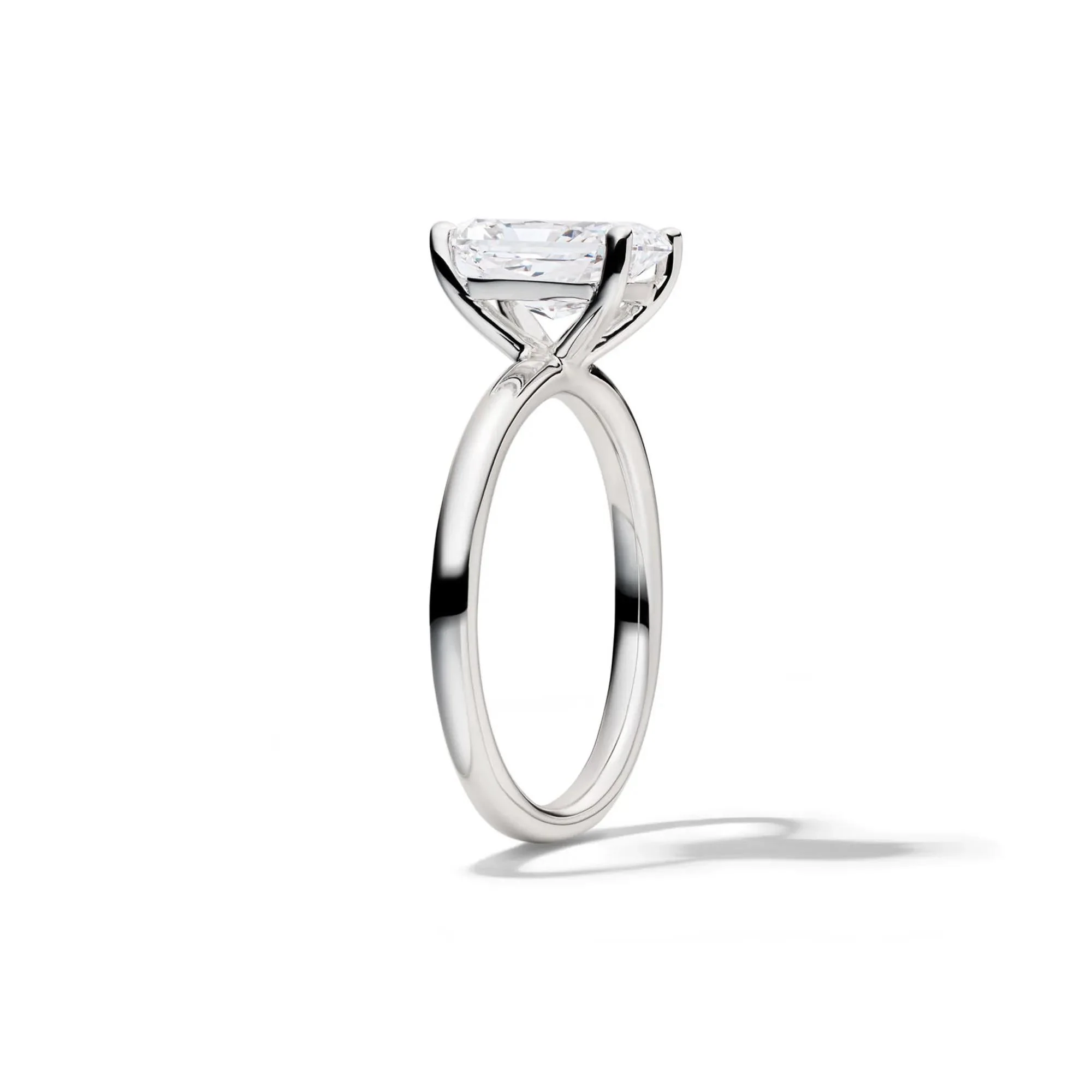 Lab Grown Diamond Radiant-Cut Solitaire Ring Platinum (2 CT.) White Size 10 2mm - Image 3
