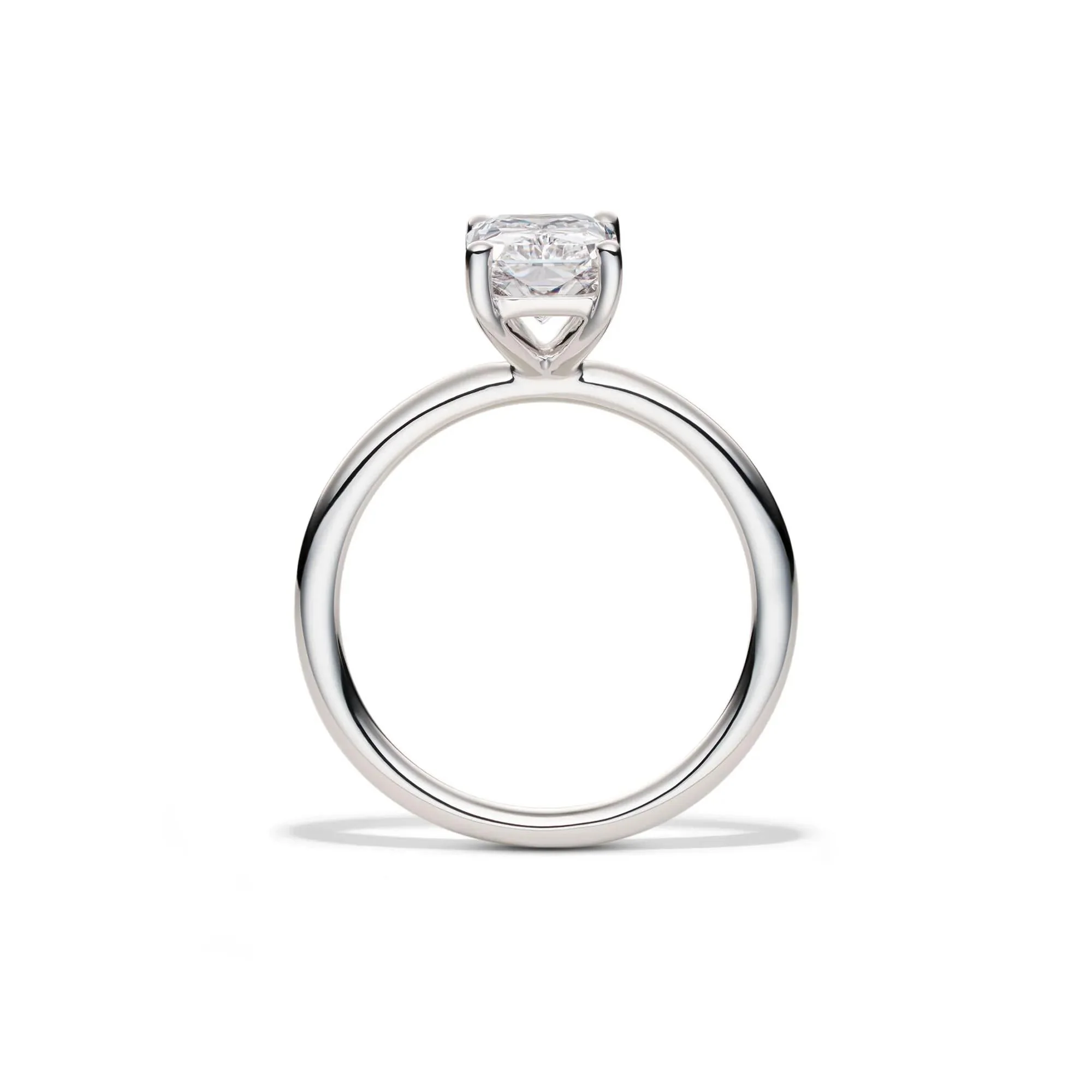 Lab Grown Diamond Radiant-Cut Solitaire Ring Platinum (2 CT.) White Size 4 2mm - Image 2