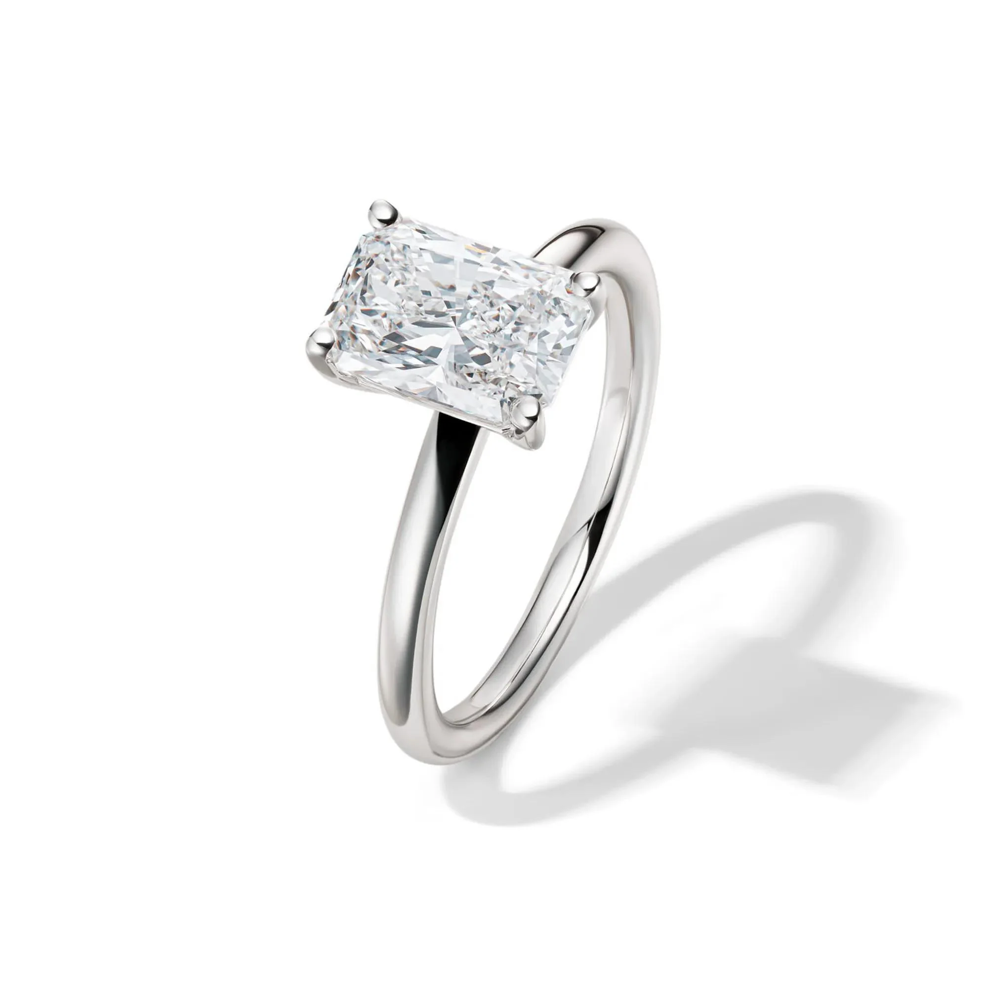 Lab Grown Diamond Radiant-Cut Solitaire Ring Platinum (2 CT.) White Size 9.5 2mm - Image 4
