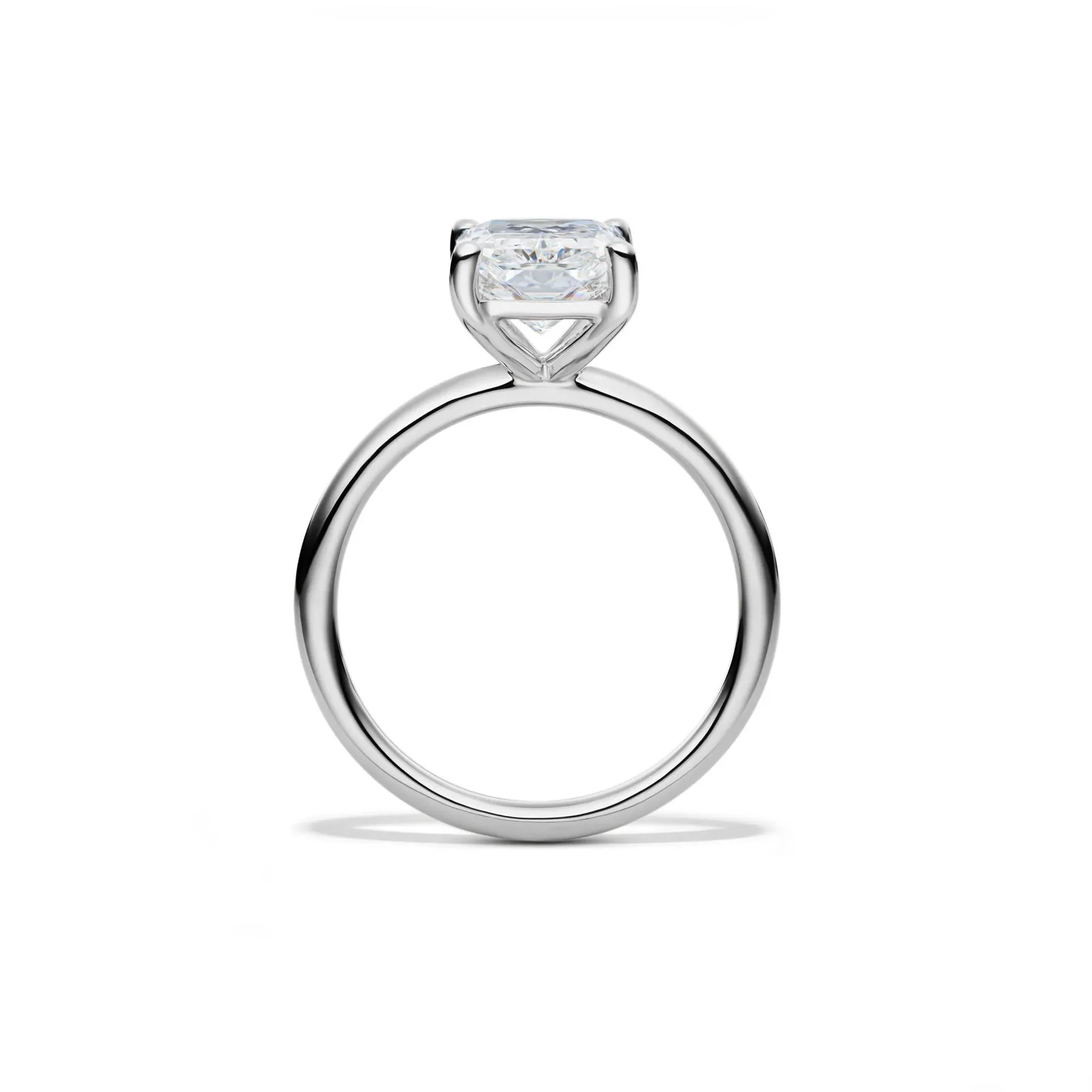 Lab Grown Diamond Radiant-Cut Solitaire Ring 14K White Gold (3 CT.) Size 9.5 2mm - Image 2