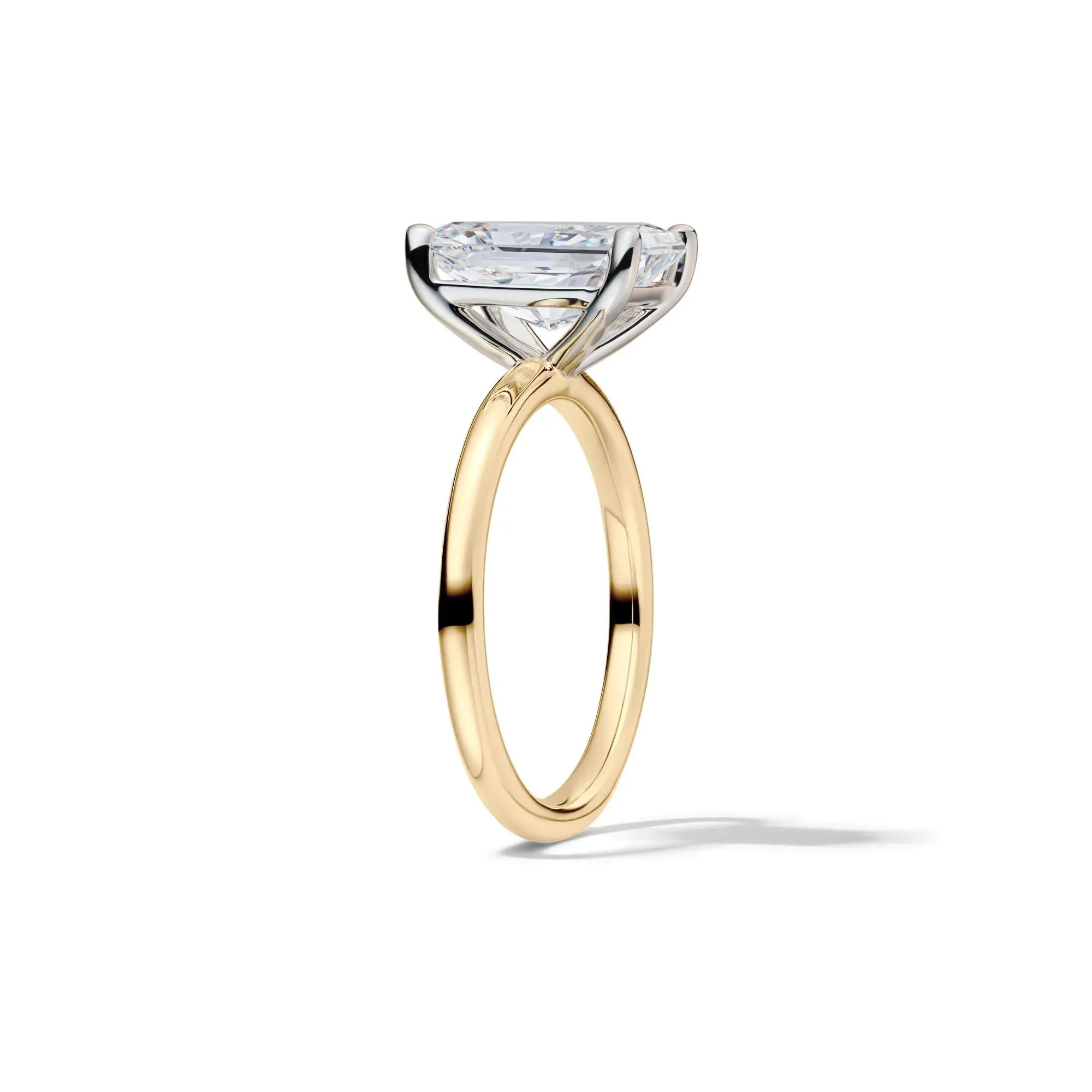 Lab Grown Diamond Radiant-Cut Solitaire Ring 14K Yellow and White Gold (3 CT.) Size 8.5 2mm - Image 3