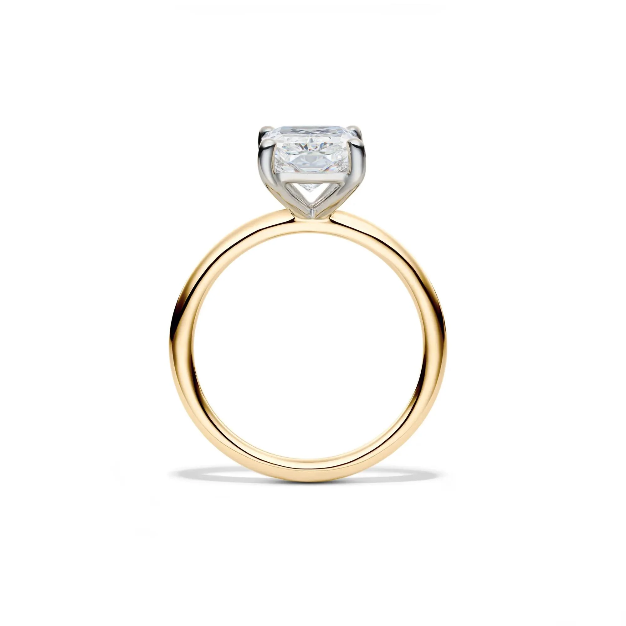 Lab Grown Diamond Radiant-Cut Solitaire Ring 14K Yellow and White Gold (3 CT.) Size 9 2mm - Image 2