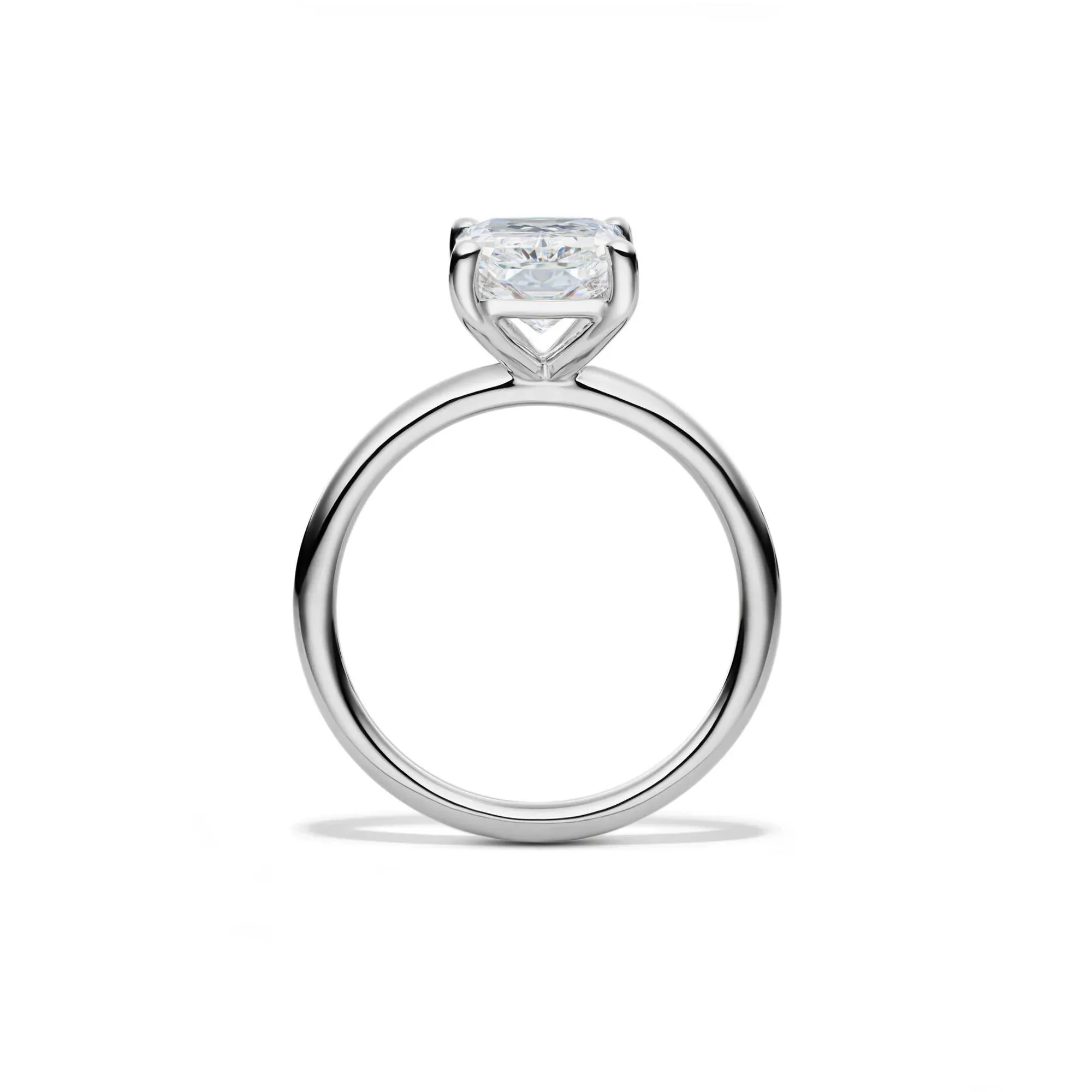 Lab Grown Diamond Radiant-Cut Solitaire Ring Platinum (3 CT.) White Size 6.5 2mm - Image 2