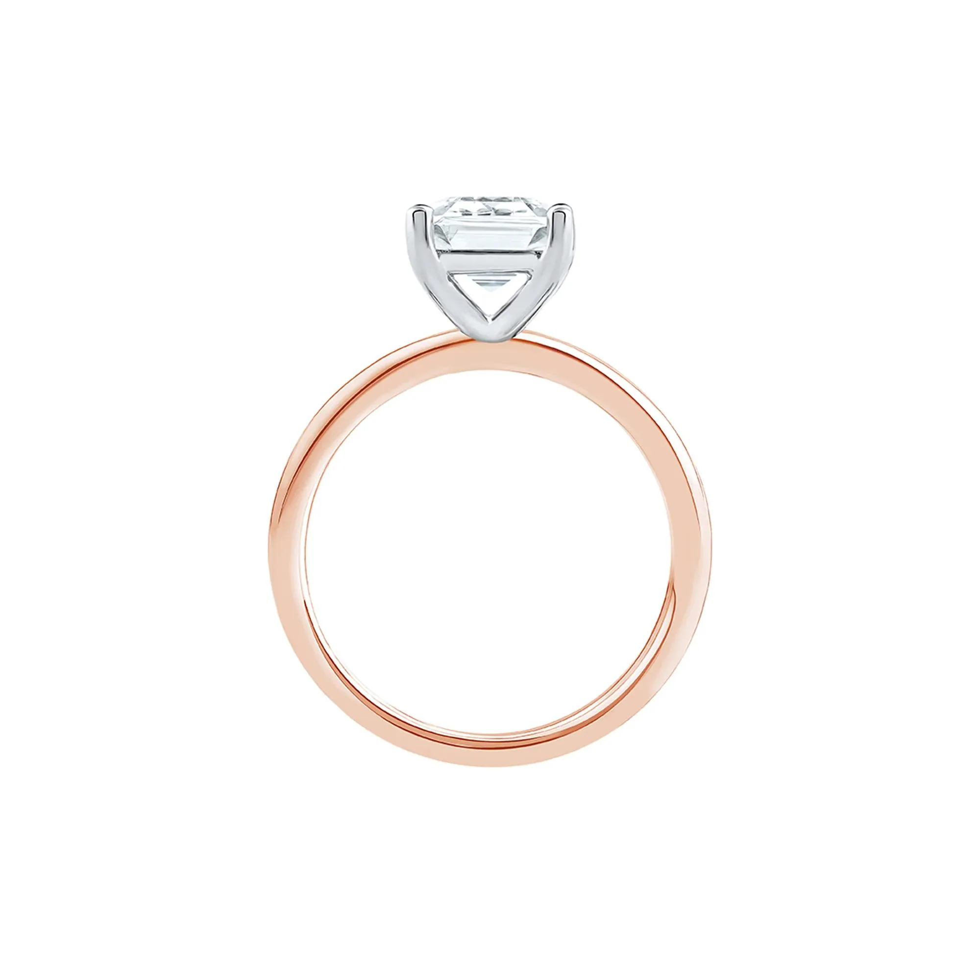 Lab Grown Diamond Emerald-Cut Solitaire Ring 14K Rose Gold (3 CT.) Size 4.5 2mm - Image 2