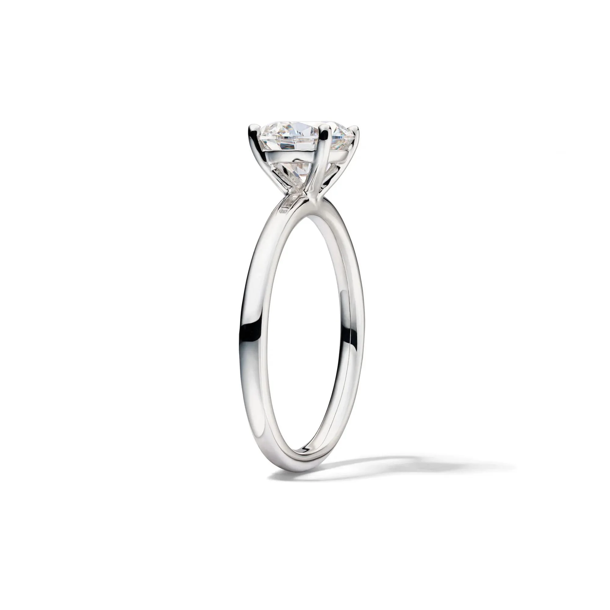 Lab Grown Diamond Solitaire Round Engagement Ring Platinum (1/2 CT.) White Size 9 2mm - Image 3