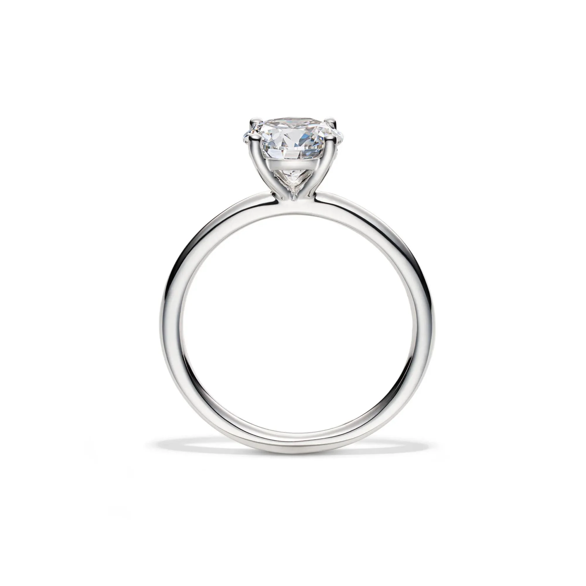 Lab Grown Diamond Solitaire Round Engagement Ring Platinum (1/2 CT.) White Size 9.5 2mm - Image 2