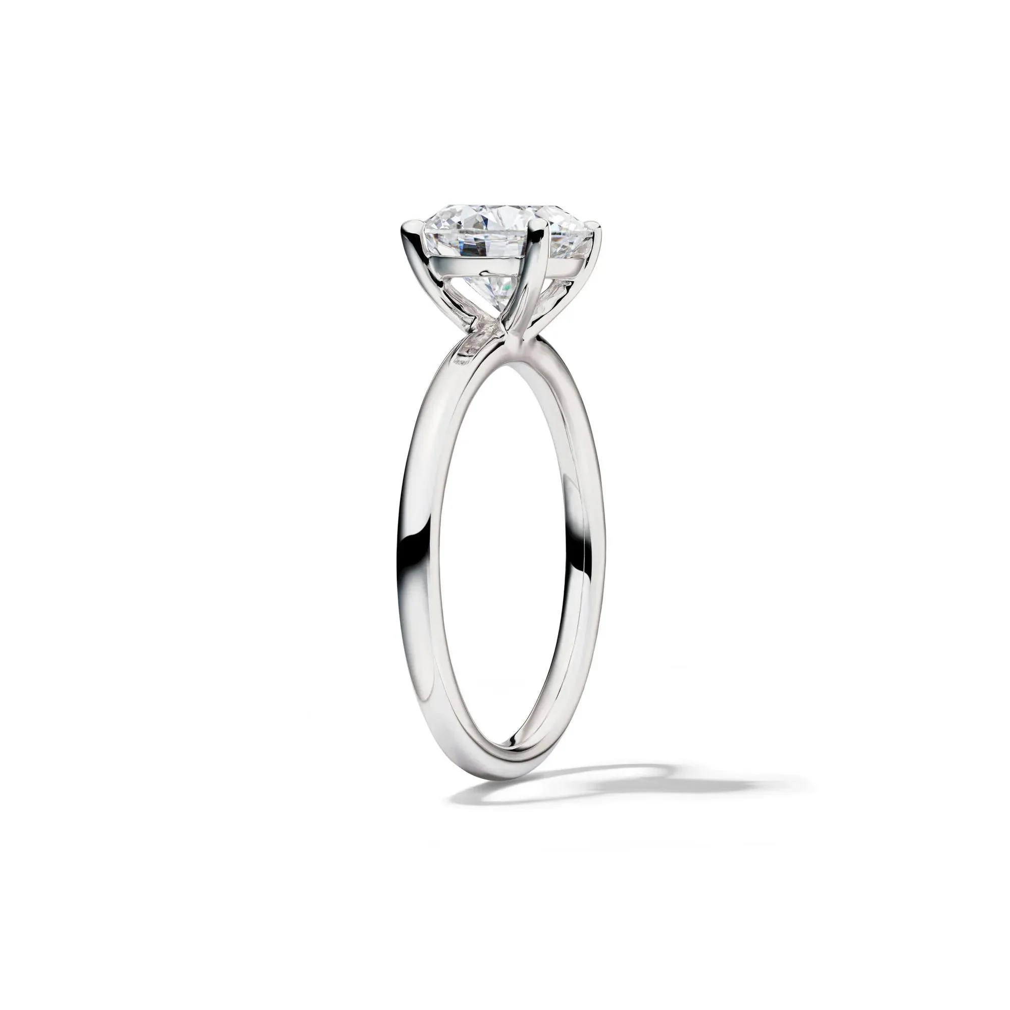 Lab Grown Diamond Solitaire Round Engagement Ring Platinum (2 CT.) White Size 6.5 2mm - Image 3
