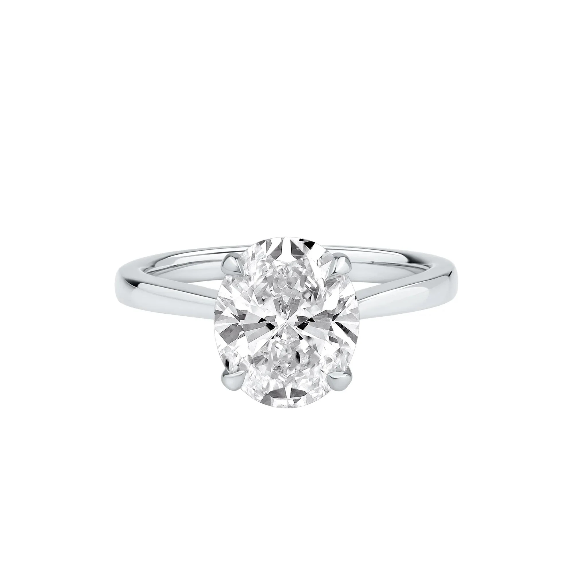 2 CT. Tw. Lab Grown Diamond Solitaire Engagement Ring Platinum Round Brilliant Cut White Size 7