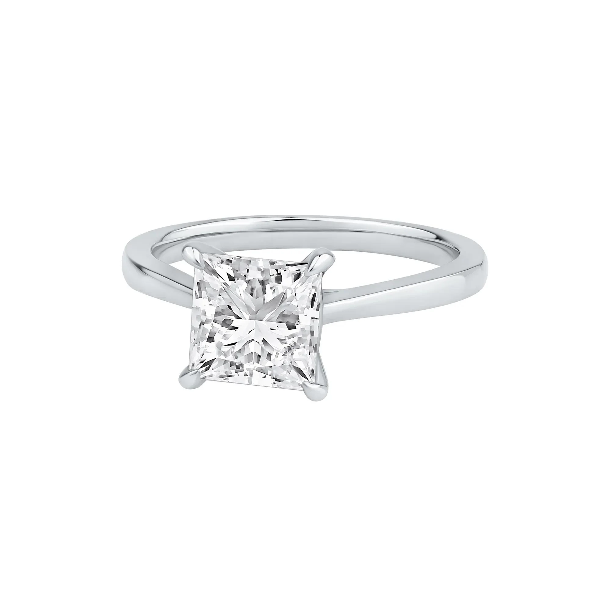 2 CT. Tw. Lab Grown Diamond Solitaire Engagement Ring Platinum Round Brilliant Cut White Size 12 - Image 4