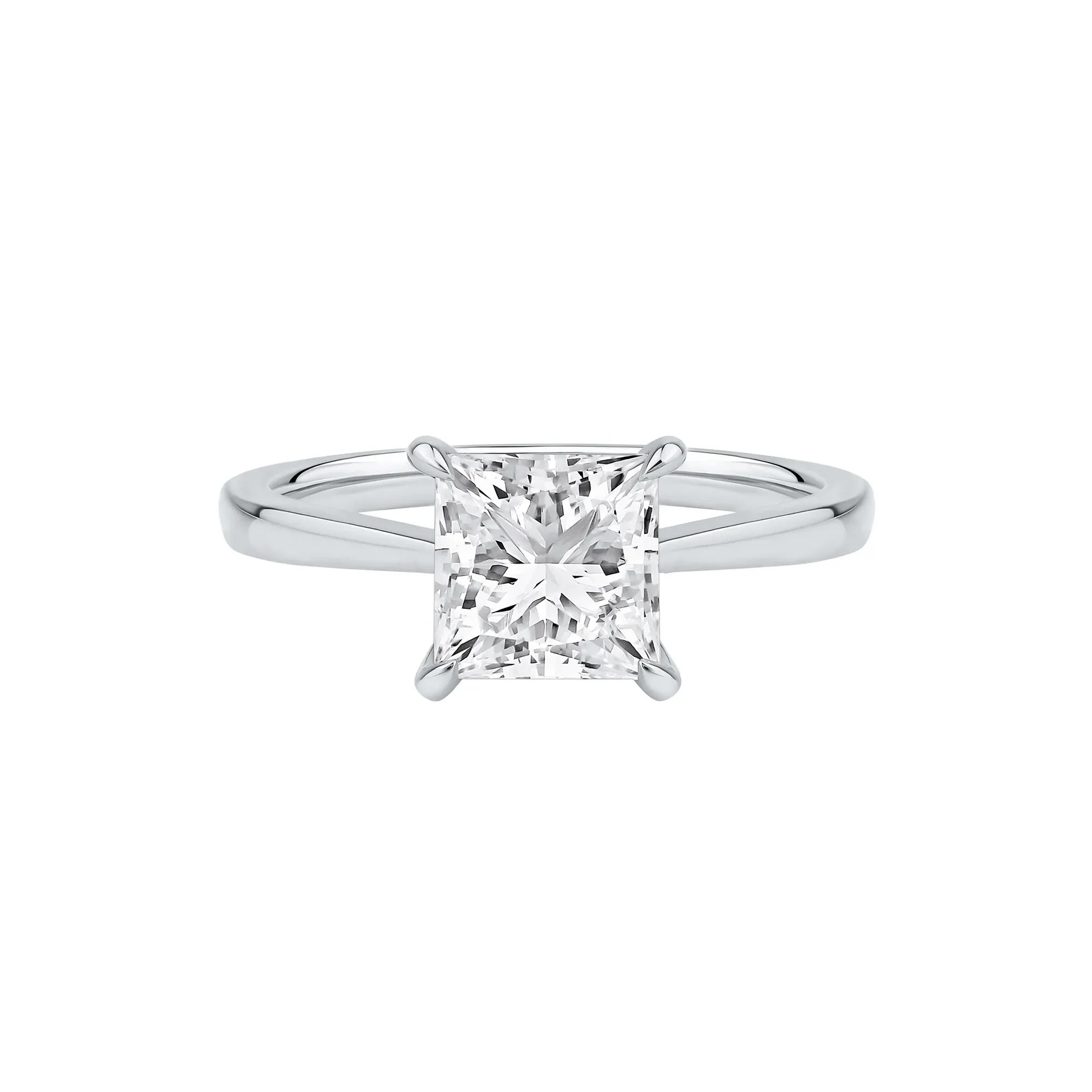 2 CT. Tw. Lab Grown Diamond Solitaire Engagement Ring Platinum Round Brilliant Cut White Size 9.5