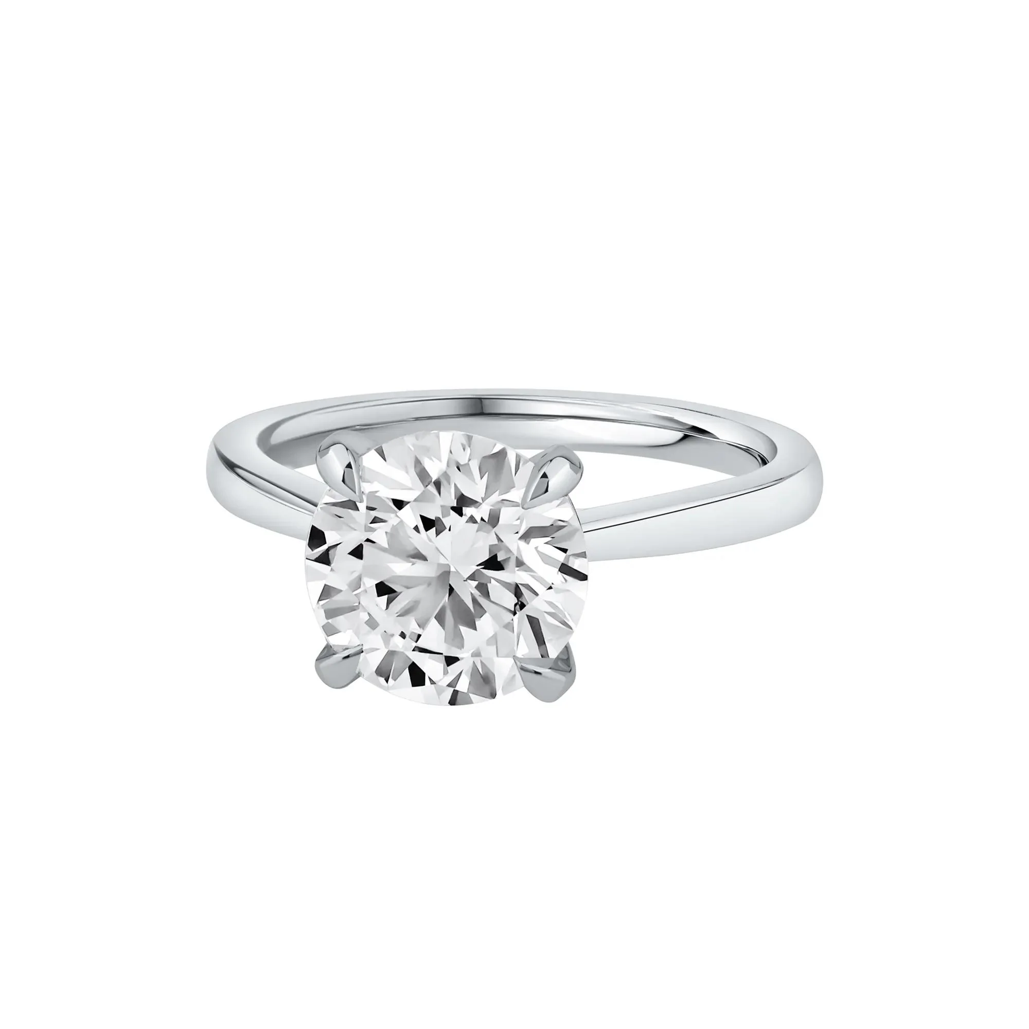 3 CT. Tw. Lab Grown Diamond Solitaire Engagement Ring Platinum Round Brilliant Cut White Size 5 - Image 4