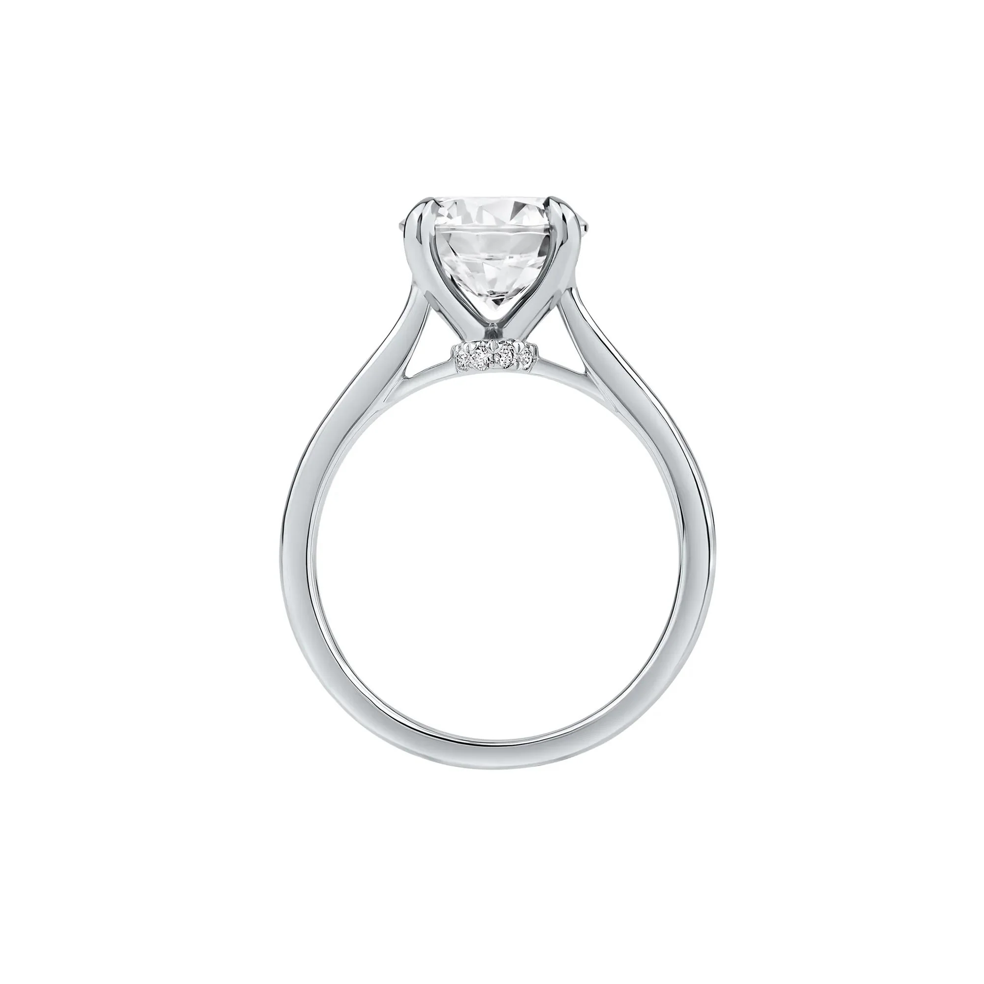 3 CT. Tw. Lab Grown Diamond Solitaire Engagement Ring Platinum Round Brilliant Cut White Size 8 - Image 2