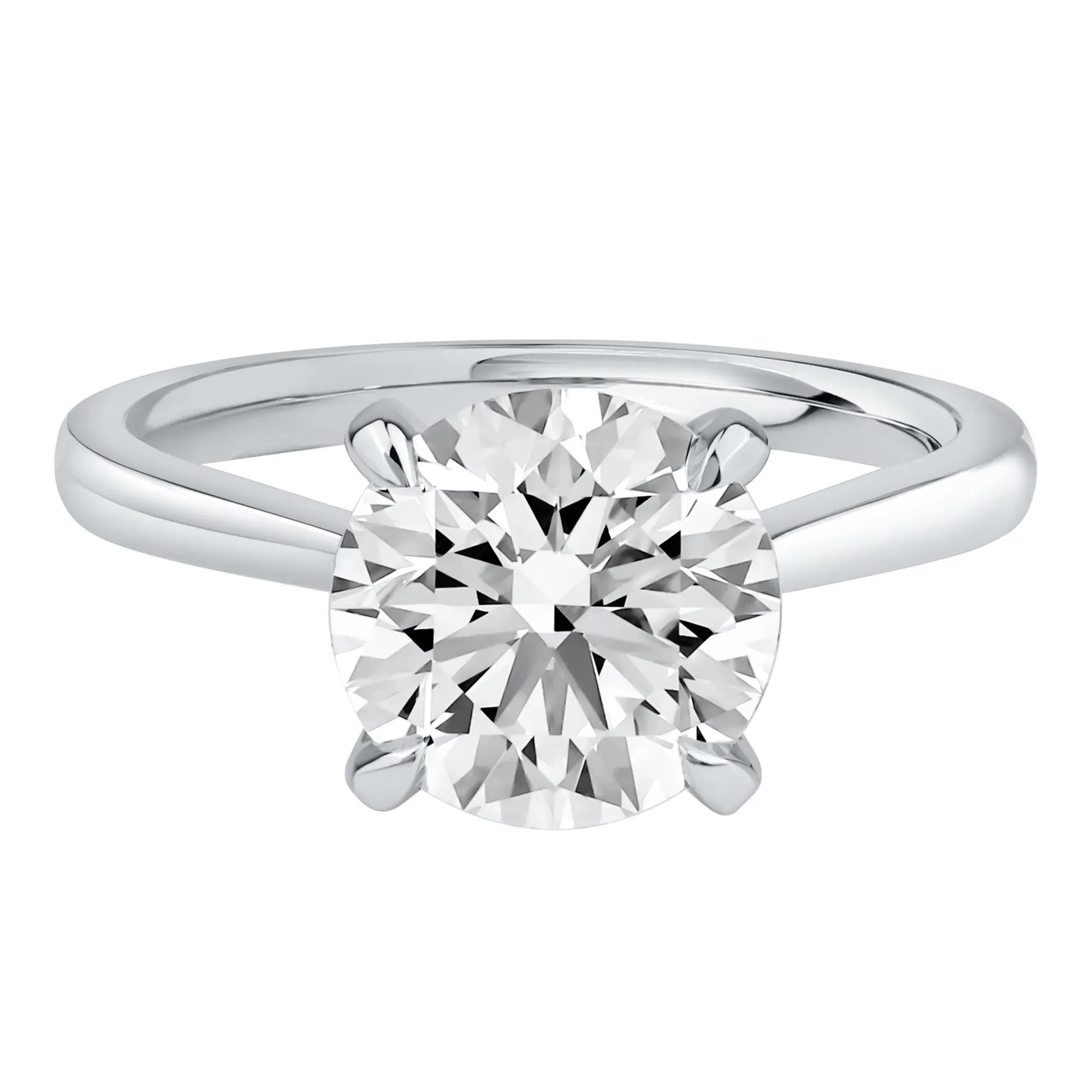 3 CT. Tw. Lab Grown Diamond Solitaire Engagement Ring Platinum Round Brilliant Cut White Size 9