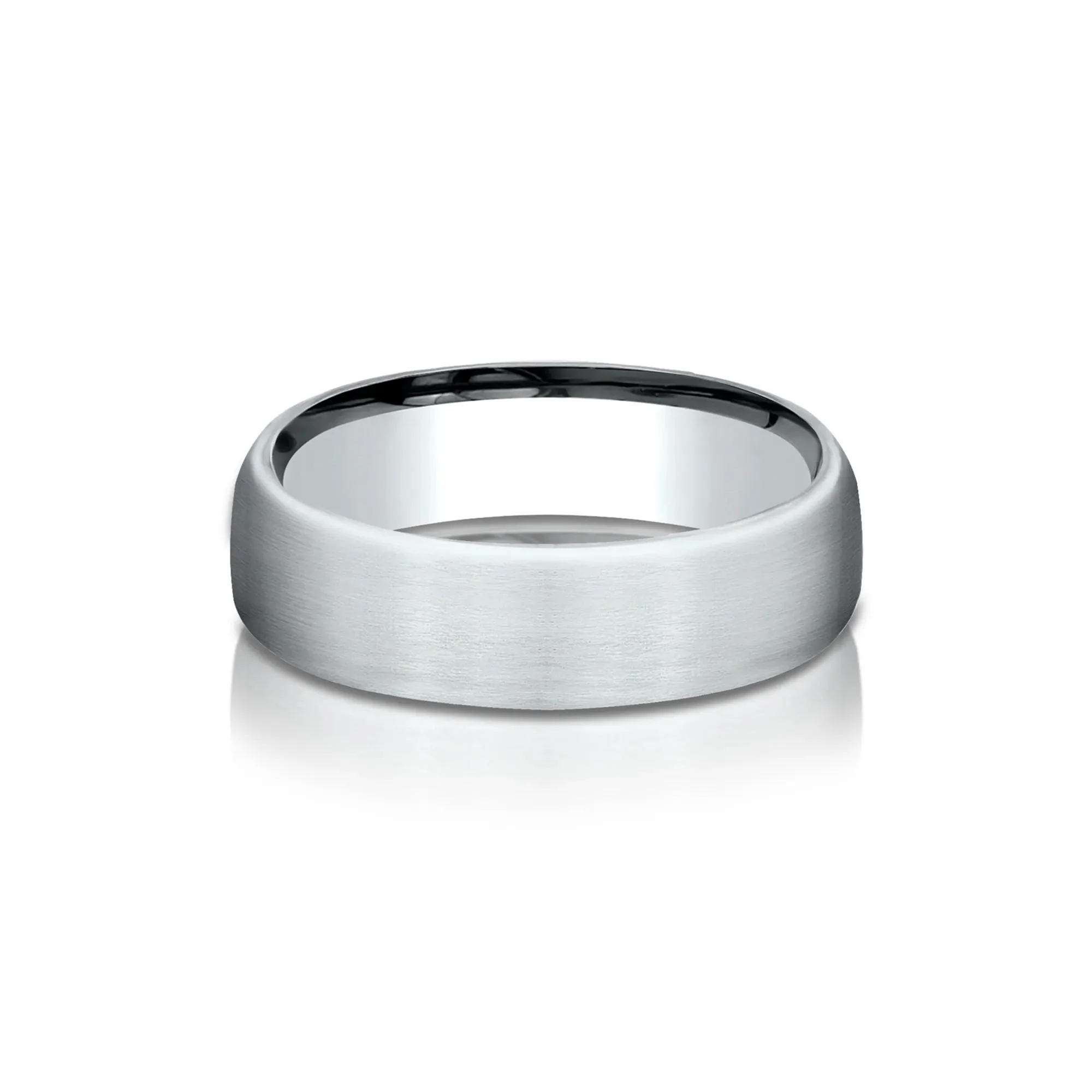 Wedding Band Ring 14K White Gold Size 10 6.5mm