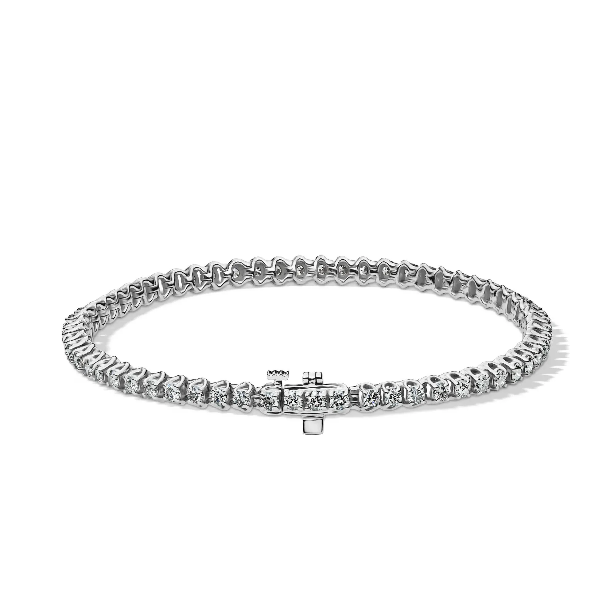 3 CT. Tw. Diamond Tennis Bracelet 10K White Gold Size 7" - Image 2