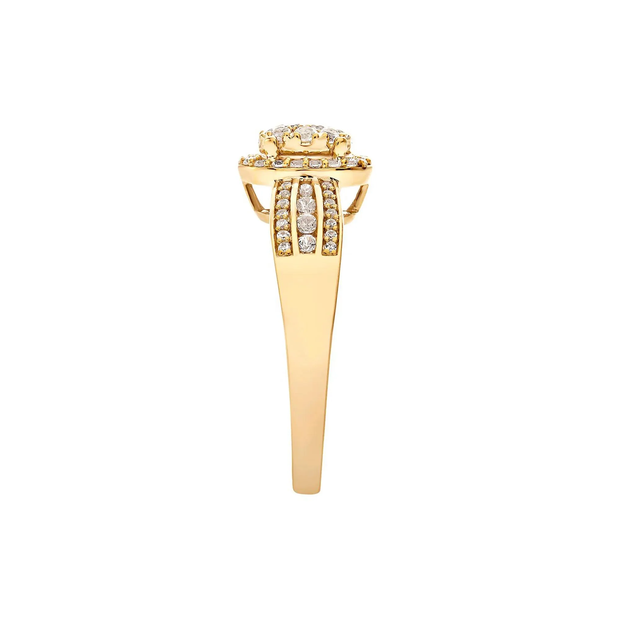 1/2 CT. Tw. Diamond Ring 10K Yellow Gold Round Brilliant Cut Size 6.5 - Image 3