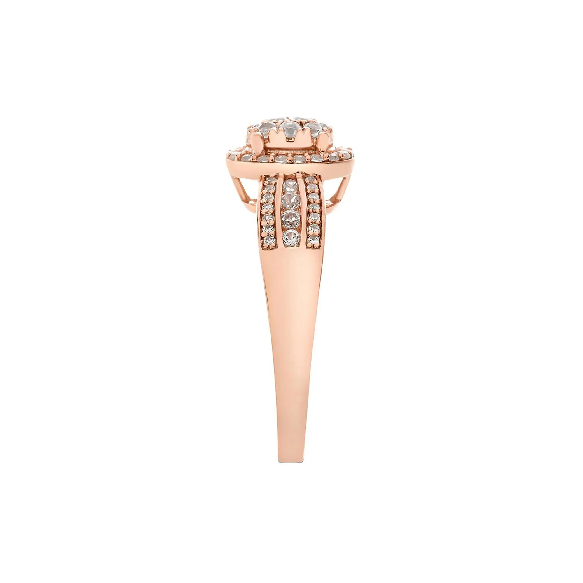 1/2 CT. Tw. Diamond Ring 10K Rose Gold Round Brilliant Cut Size 7.5 - Image 3