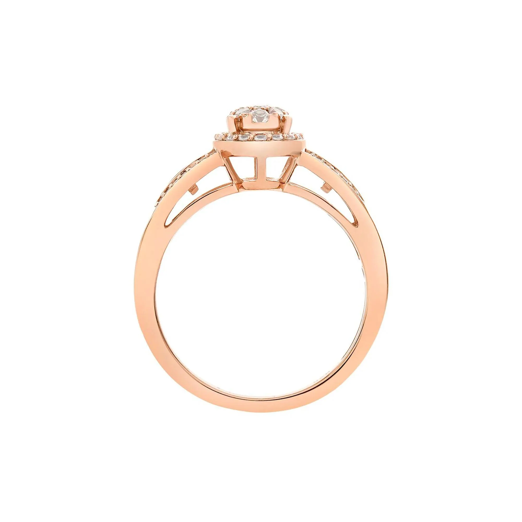 1/2 CT. Tw. Diamond Ring 10K Rose Gold Round Brilliant Cut Size 8.5 - Image 2