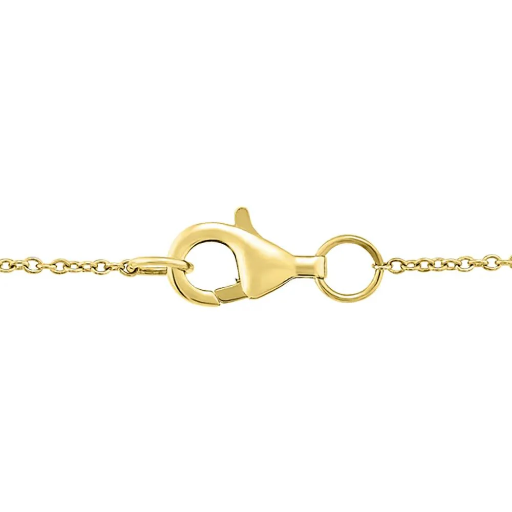 Diamond Accent Cross Pendant Necklace 10K Yellow Gold - Image 2