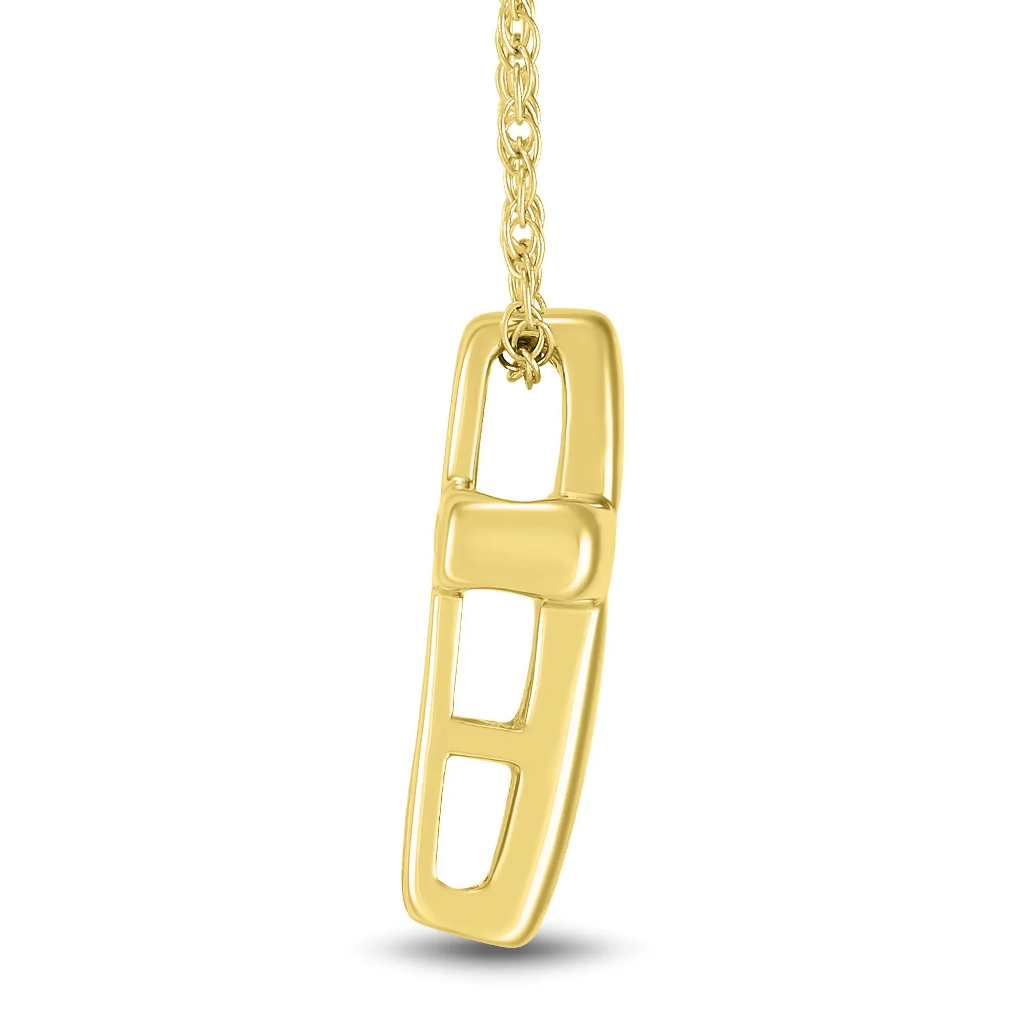 Diamond Accent Cross Pendant Necklace 10K Yellow Gold - Image 3