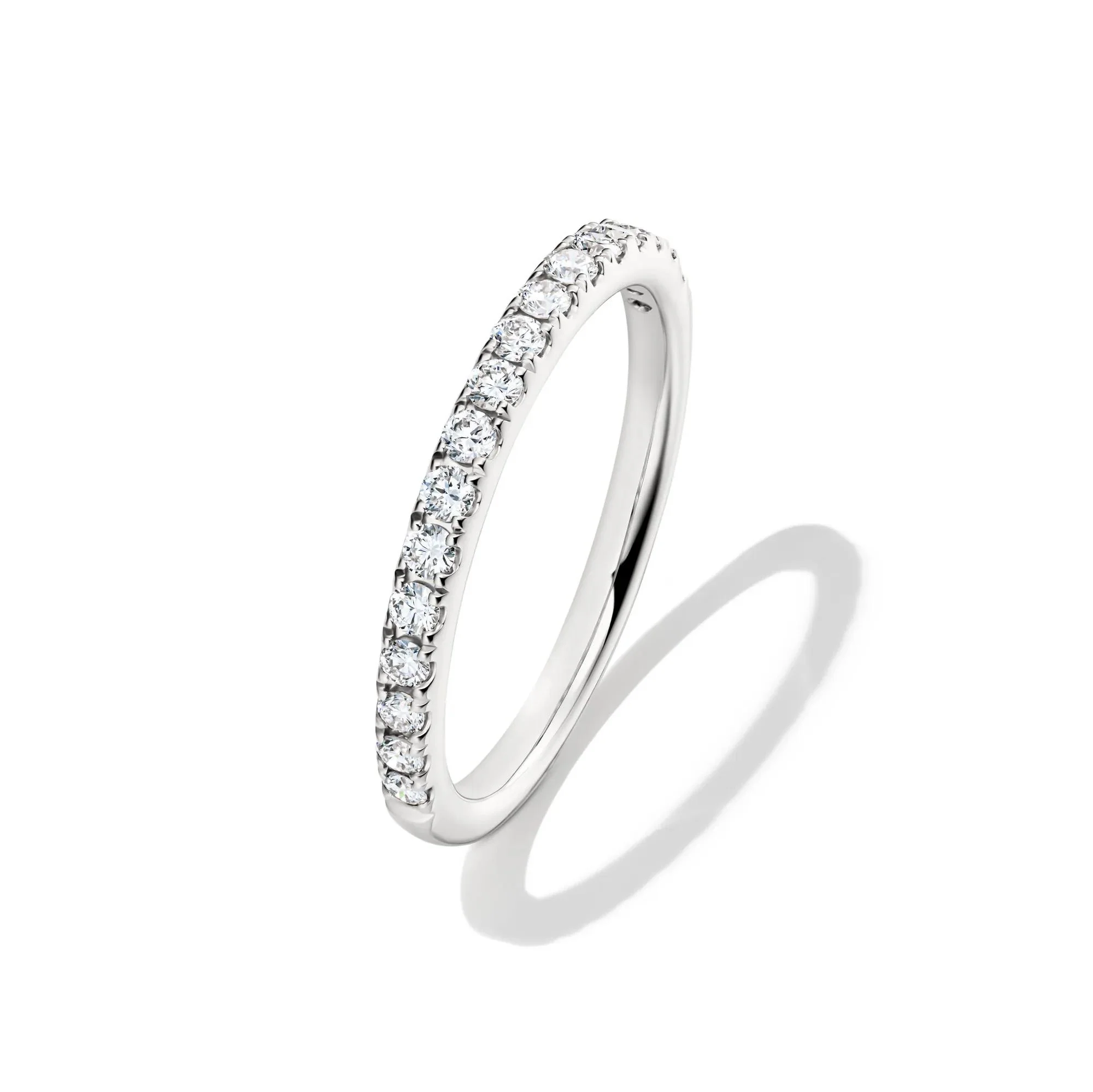 1/3 CT. Tw. Lab Grown Diamond Band Ring 14K White Gold Round Brilliant Cut Size 6.5 1mm - Image 4