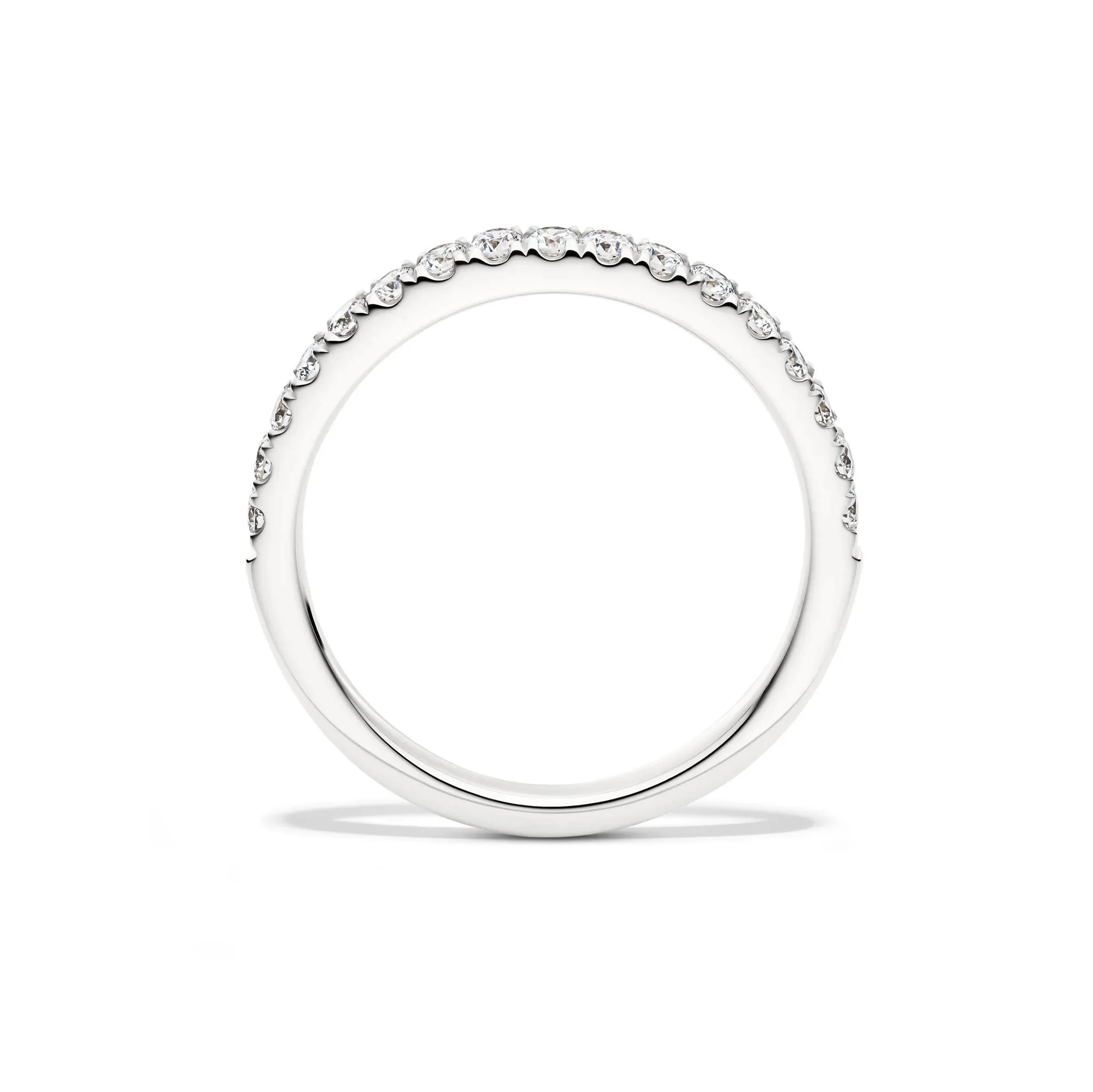 1/3 CT. Tw. Lab Grown Diamond Band Ring 14K White Gold Round Brilliant Cut Size 8 1mm - Image 2