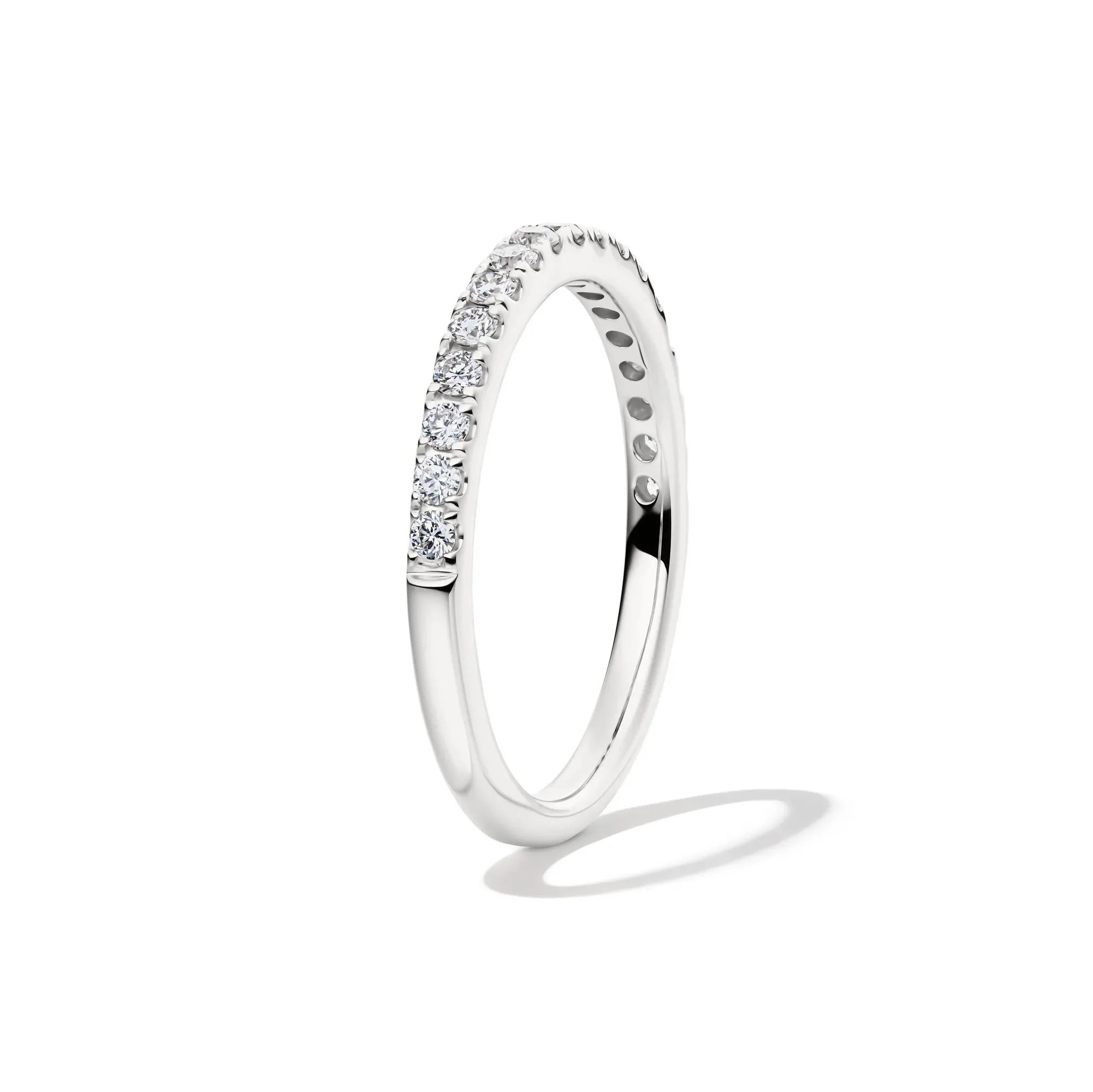 1/3 CT. Tw. Lab Grown Diamond Band Ring 14K White Gold Round Brilliant Cut Size 9 1mm - Image 3