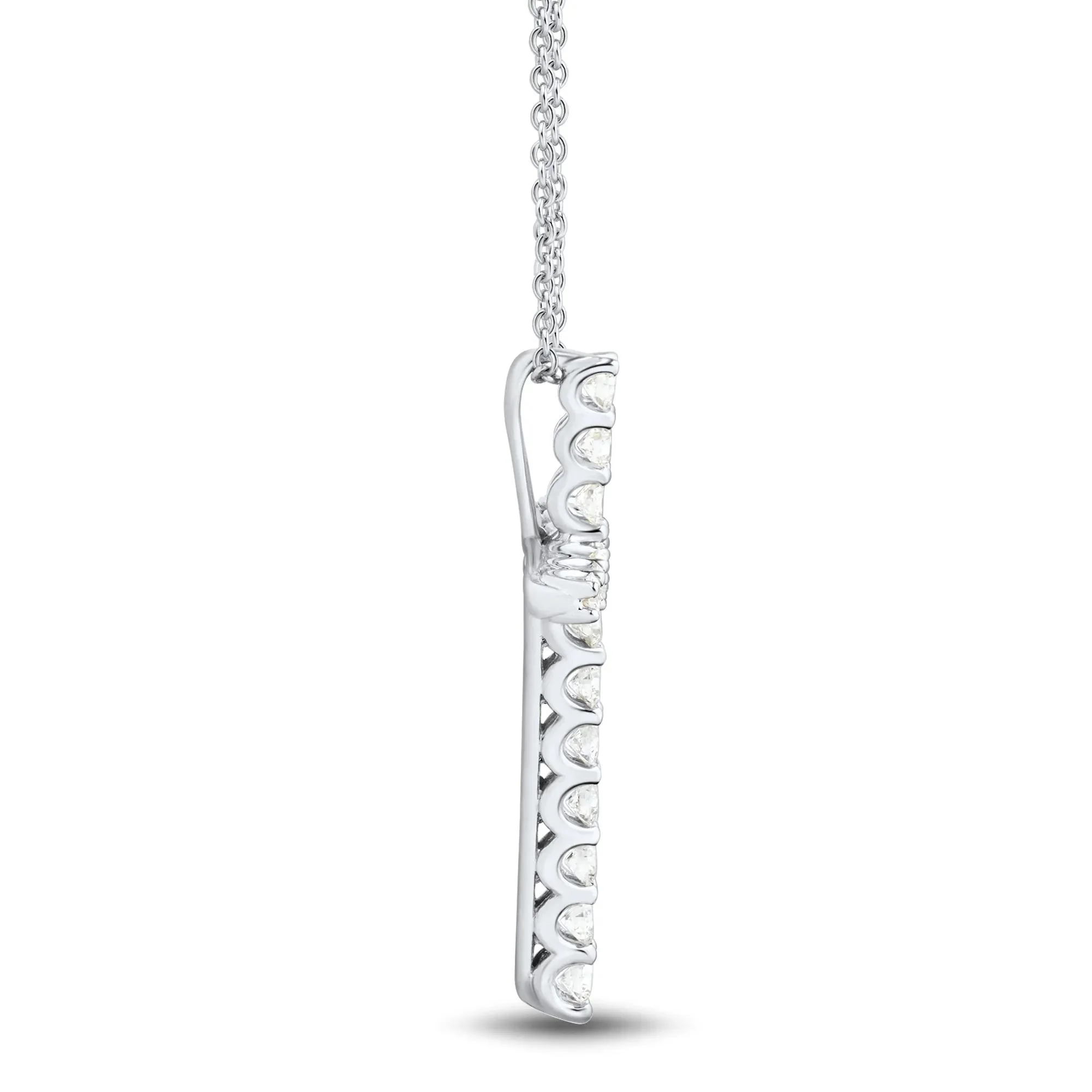 5/8 CT. Tw. Lab Grown Diamond Cross Pendant Necklace 14K White Gold Size 18.00mm - Image 2