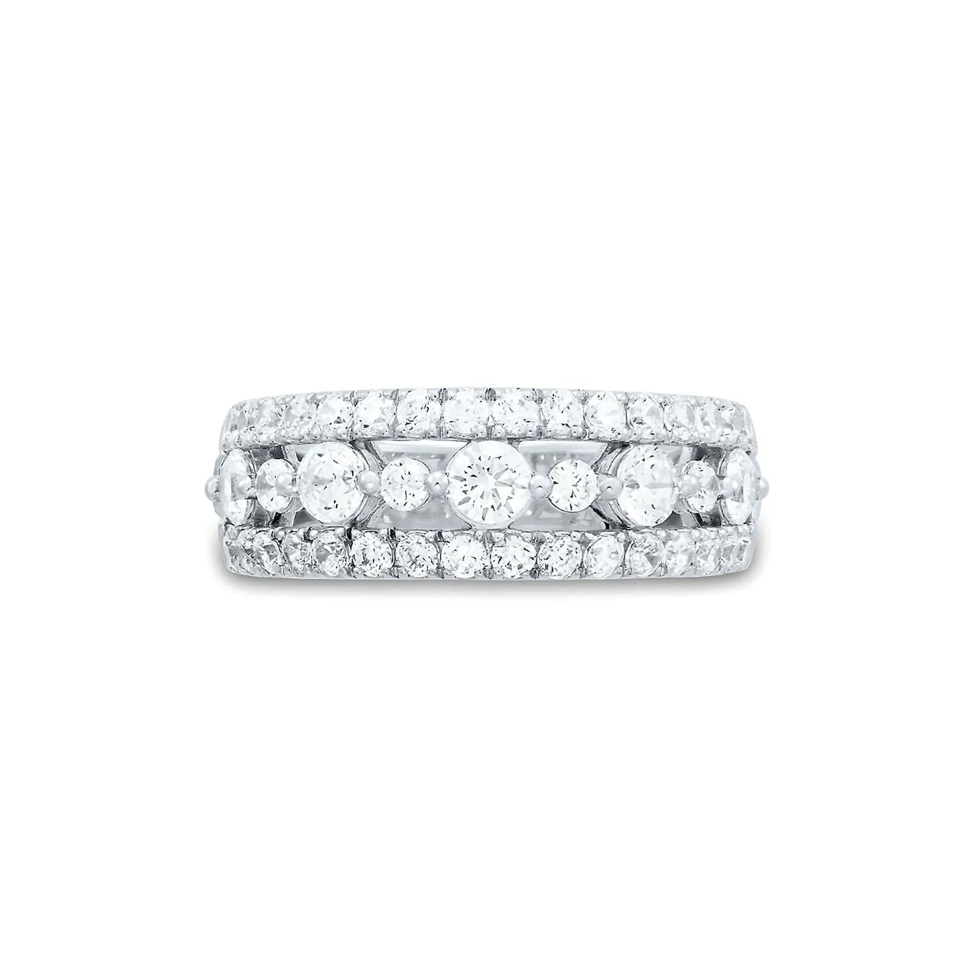 1/2 CT. Tw. Lab Grown Diamond Band Ring 14K White Gold Round Brilliant Cut Size 7