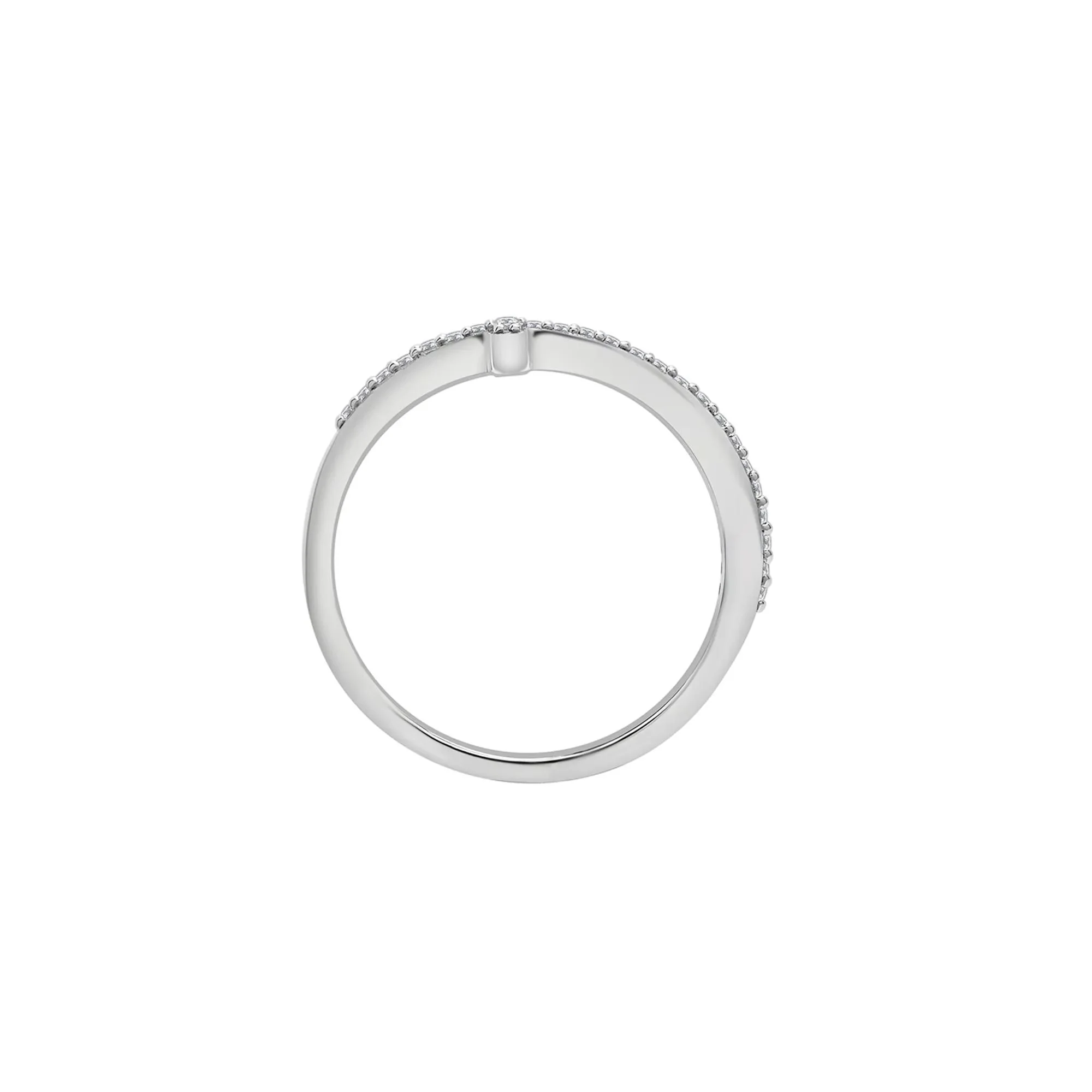 1/8 CT. Tw. Diamond Cross Ring .925 Sterling Silver White Size 9.5 - Image 2