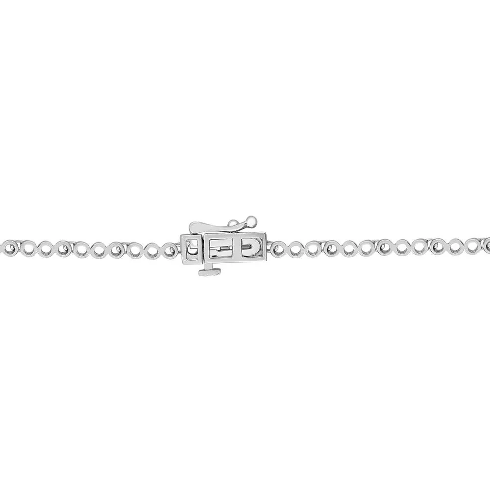 1 CT. Tw. Diamond Illusion Tennis Necklace 10K White Gold Size 18" - Image 3