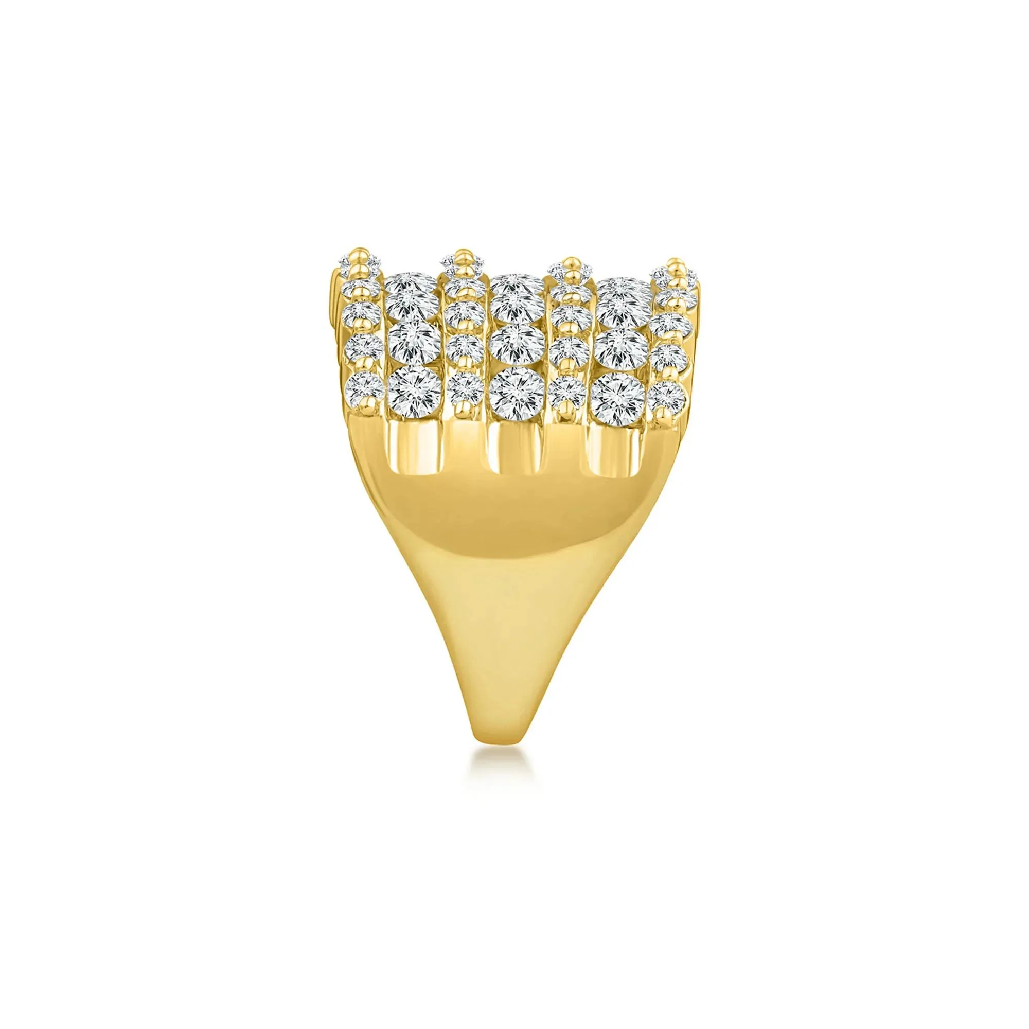 3 CT. Tw. Seven-Row Diamond Wedding Band Ring 10K Yellow Gold Round Brilliant Cut Size 6 - Image 3