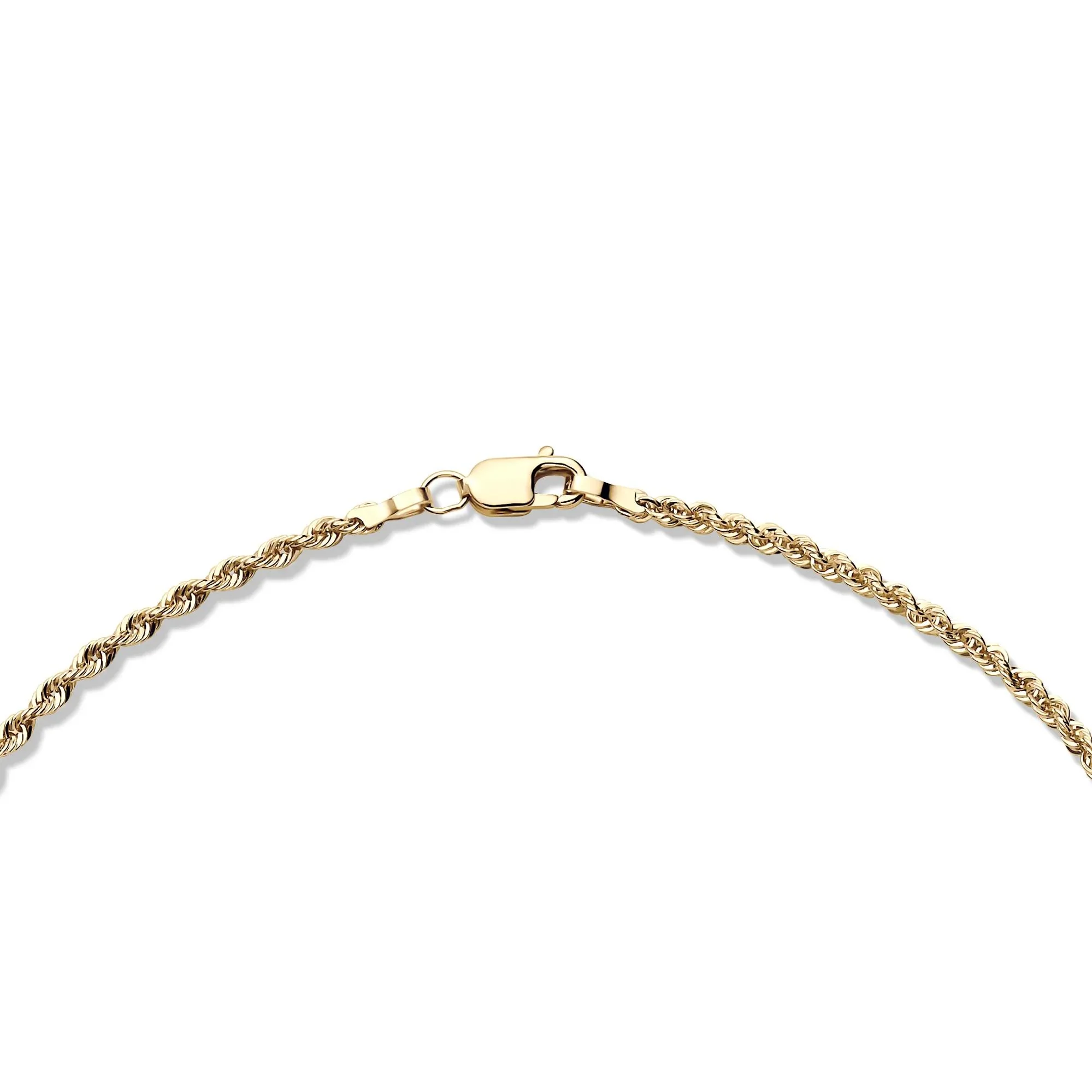 Glitter Hollow Rope Chain 14K Yellow Gold Necklace Size 18" - Image 4