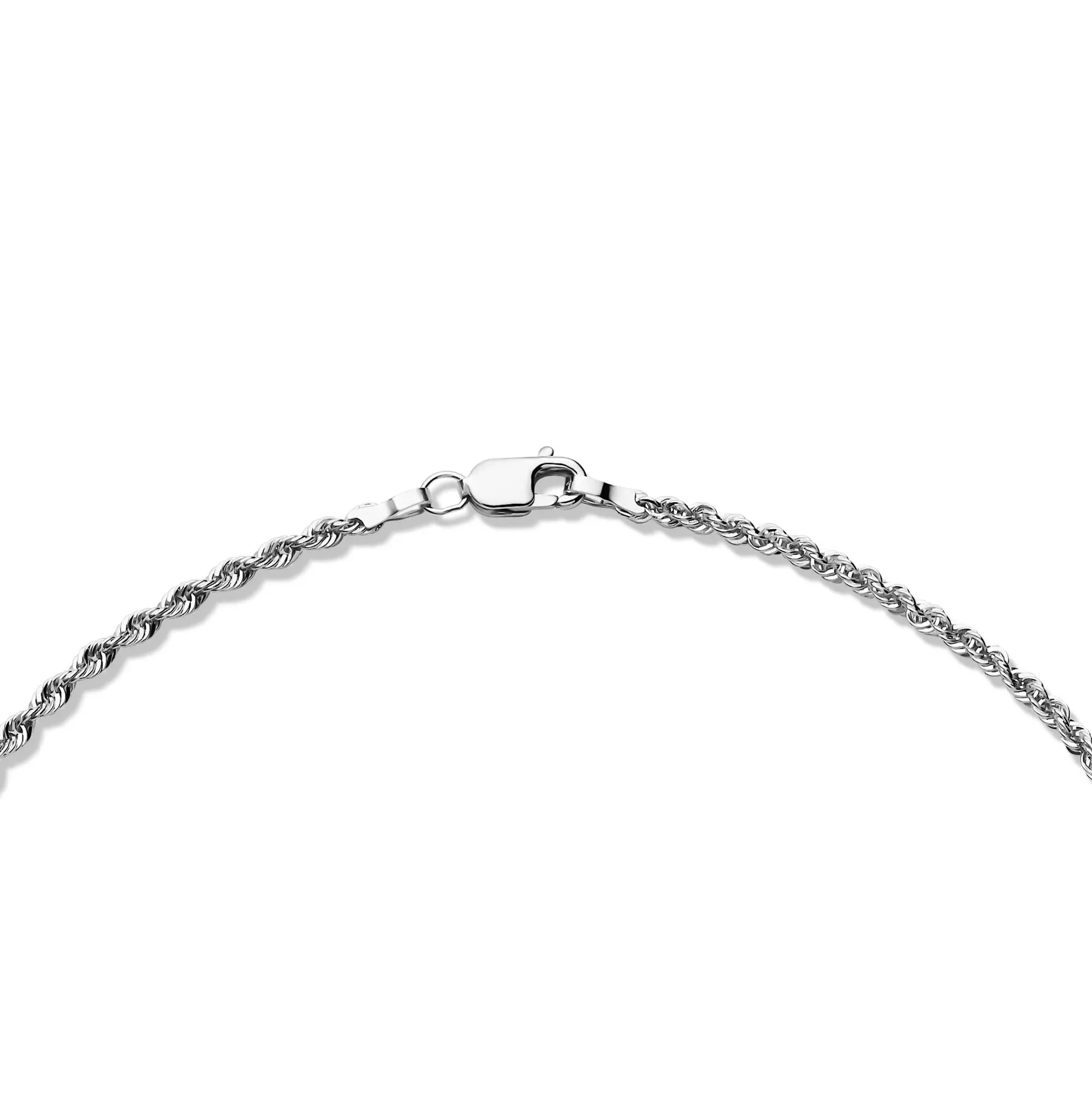 Glitter Rope Chain Necklace 14K White Gold Size 20" - Image 3