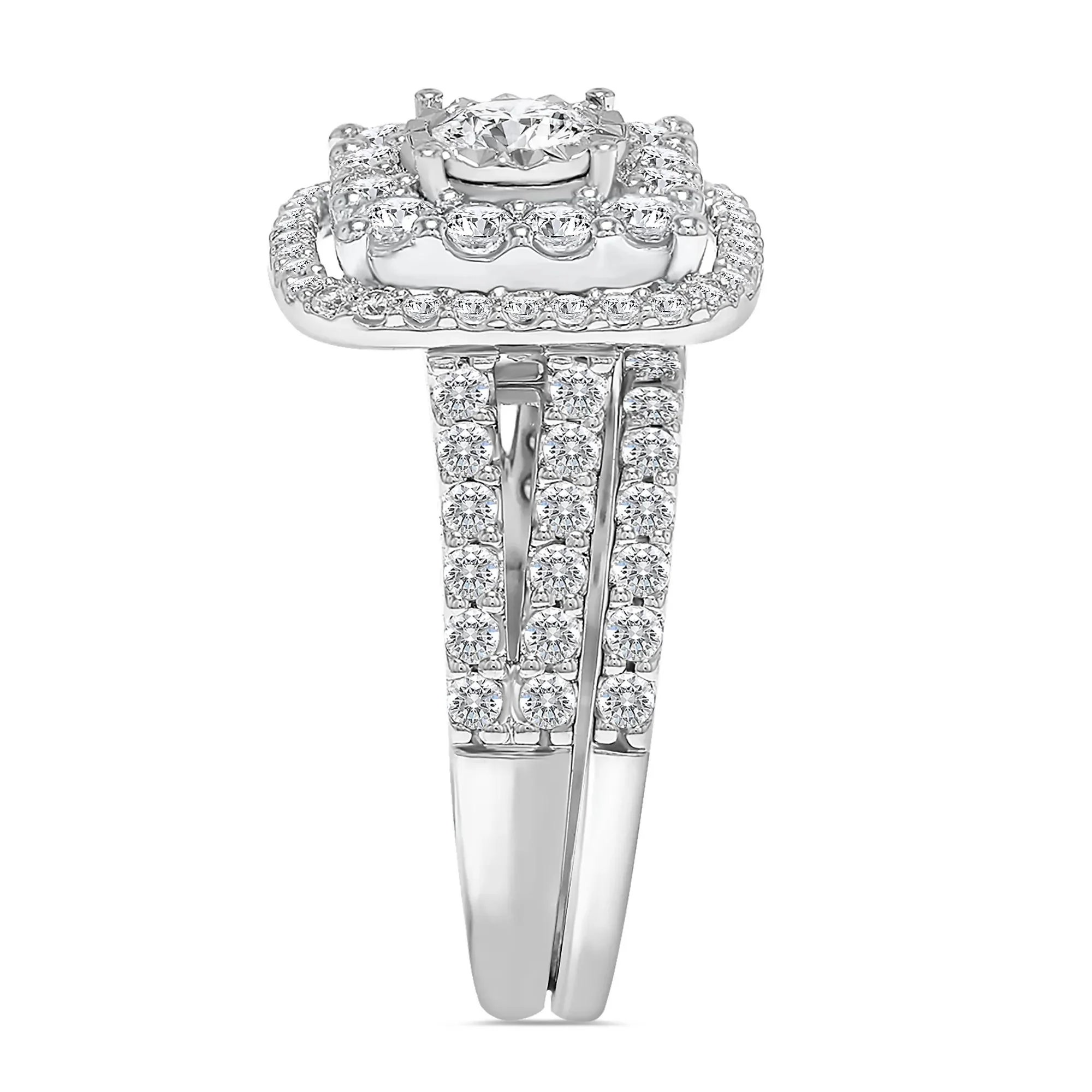 2 CT. Tw. Halo Diamond Engagement Ring 10K White Gold Size 8.5 - Image 3